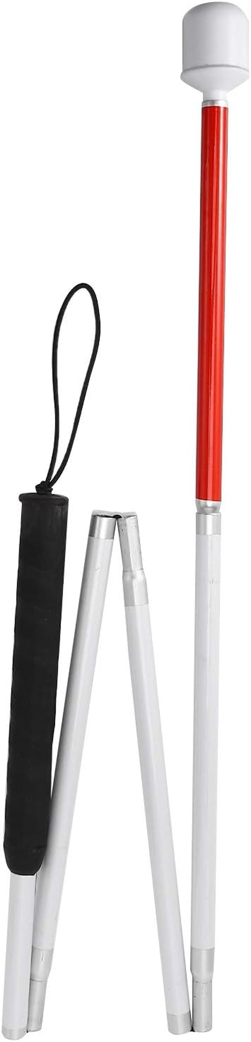 Aluminum Folding Cane 4-Sec Folding Cane with Rolling Tip for Blind Walking Stick image number 3
