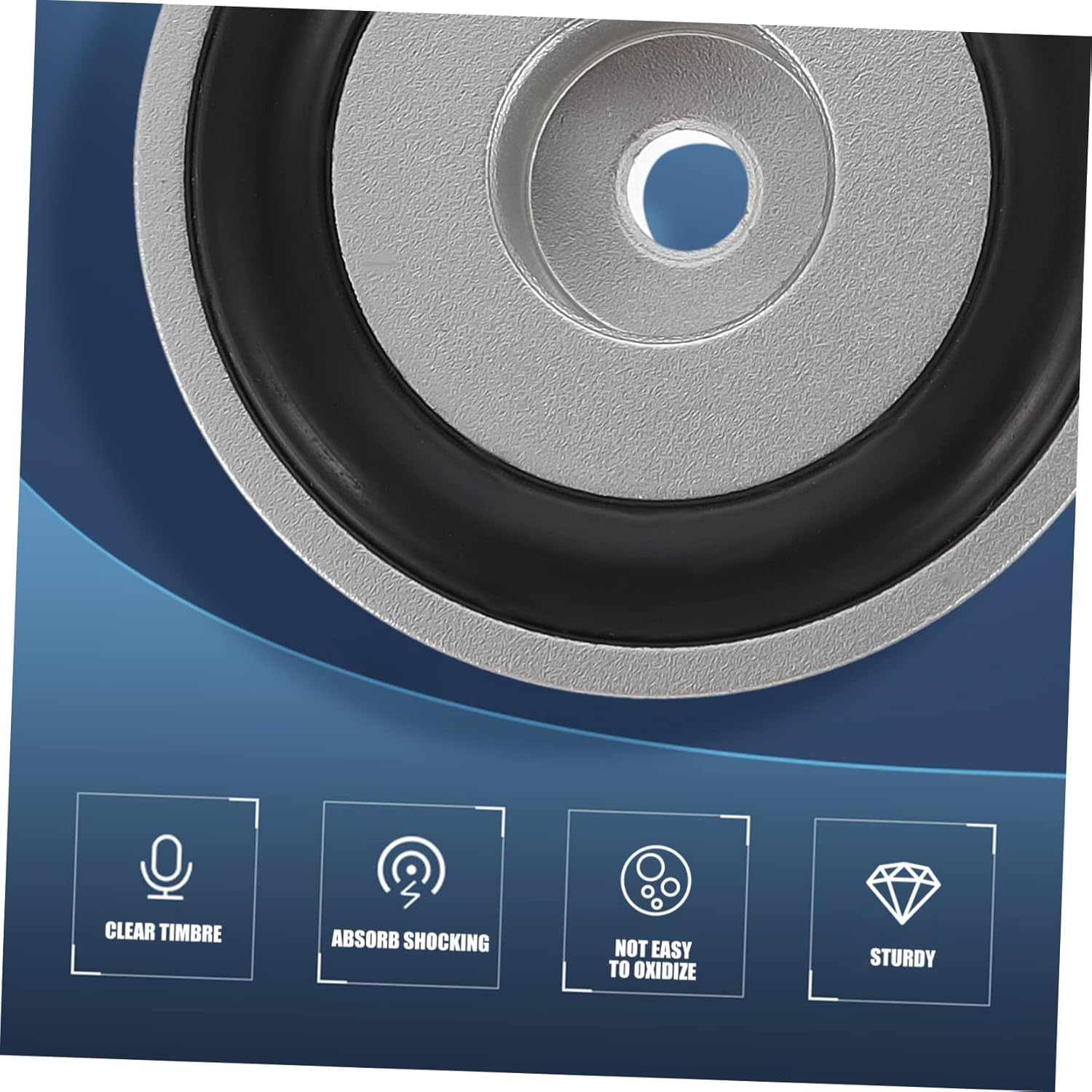 Gadpiparty anti Vibration Amplifier Feet Pads 2Pcs Small Silver Aluminum Alloy Speaker Isolation Base Pads for Hi-Fi Audio Amplifiers and Cd Players in Home Theater Systems image number 5