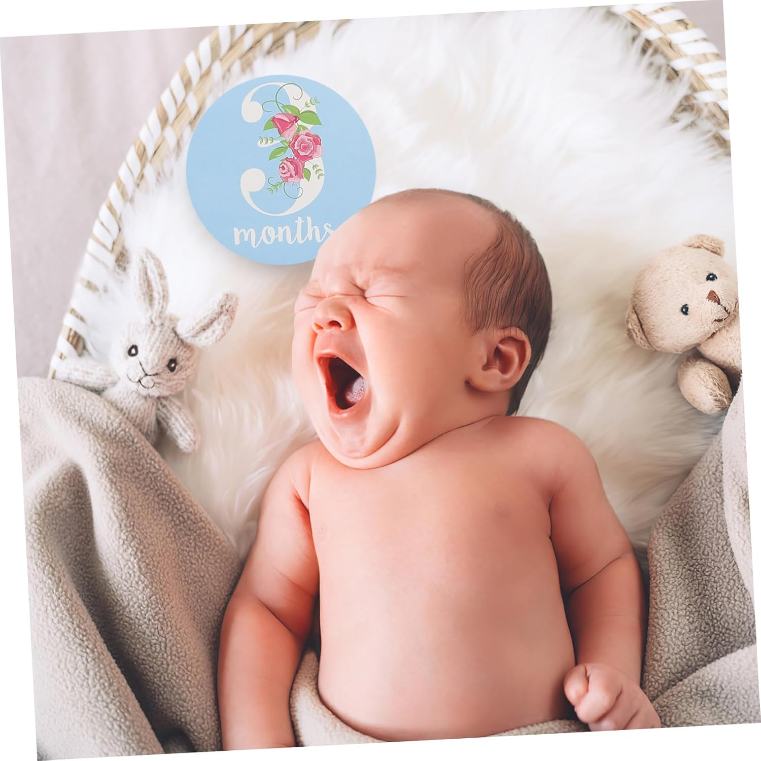 12Pcs Milestone Sticker Cards for Newborn Monthly Photo Prop Decor Adorable Boy Girl Belly Stickers Creative Newborn Monthly Paste image number 1