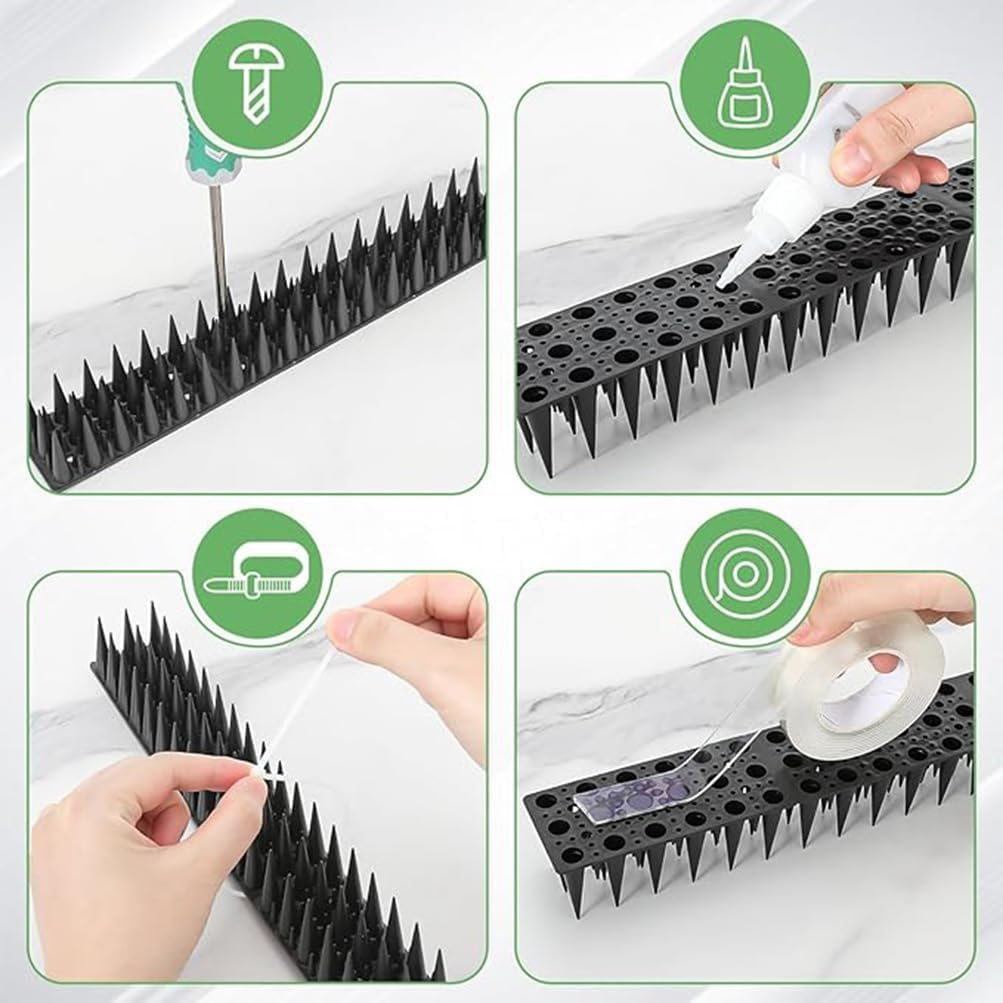 20Pcs Bird Spikes, Heavy Duty PP Plastic Bird Deterrents, Outdoor Spikes Fence Wall Deterrent for outside Roofs Versatile Bird Repellent Scarer Keep Pigeon Possum Cat Owl Away image number 3