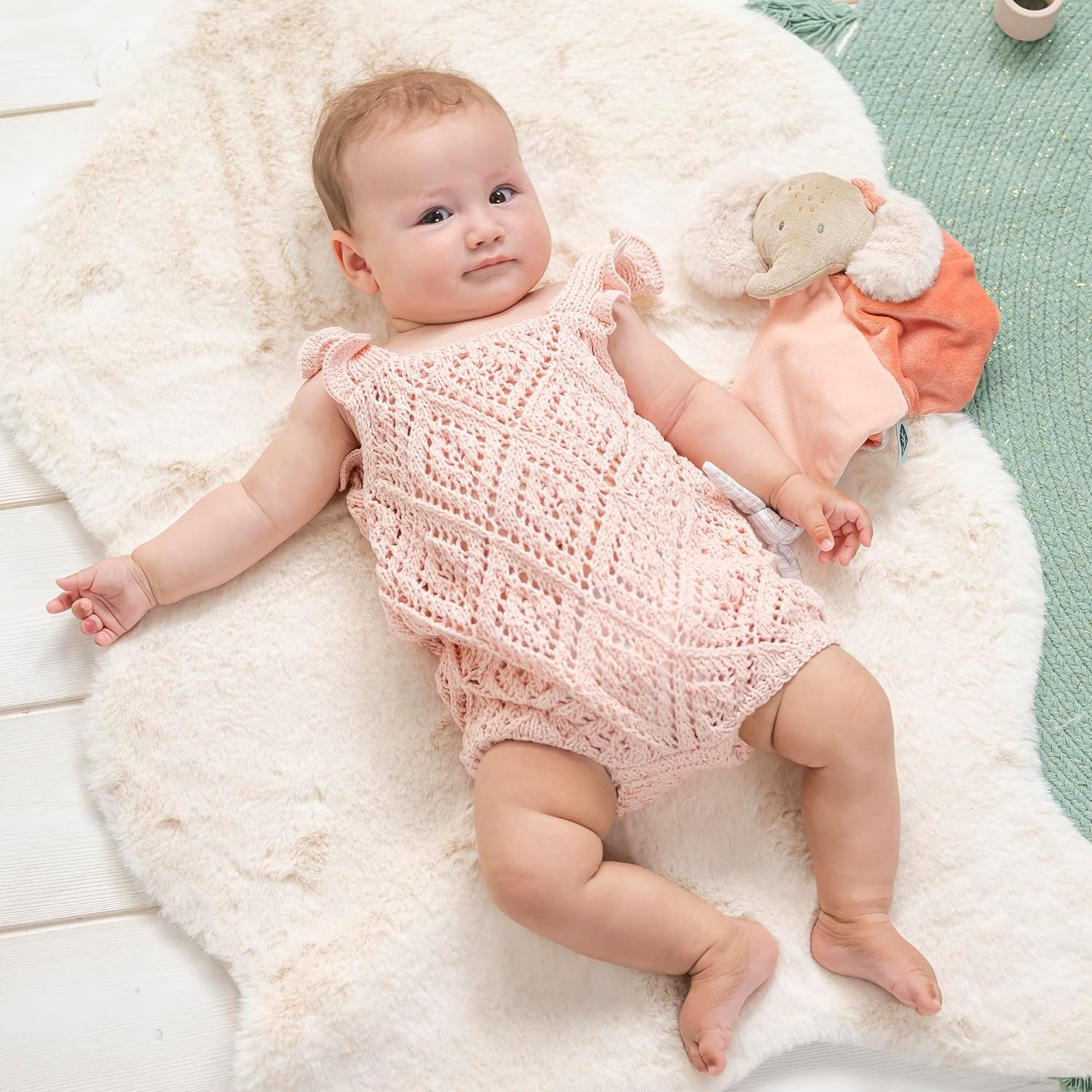 Nattou Comforter Blanket Polyester Elephant Companion from Birth Approx. 40 Cm Flo, Oli & Ernest, Oli Pink image number 6