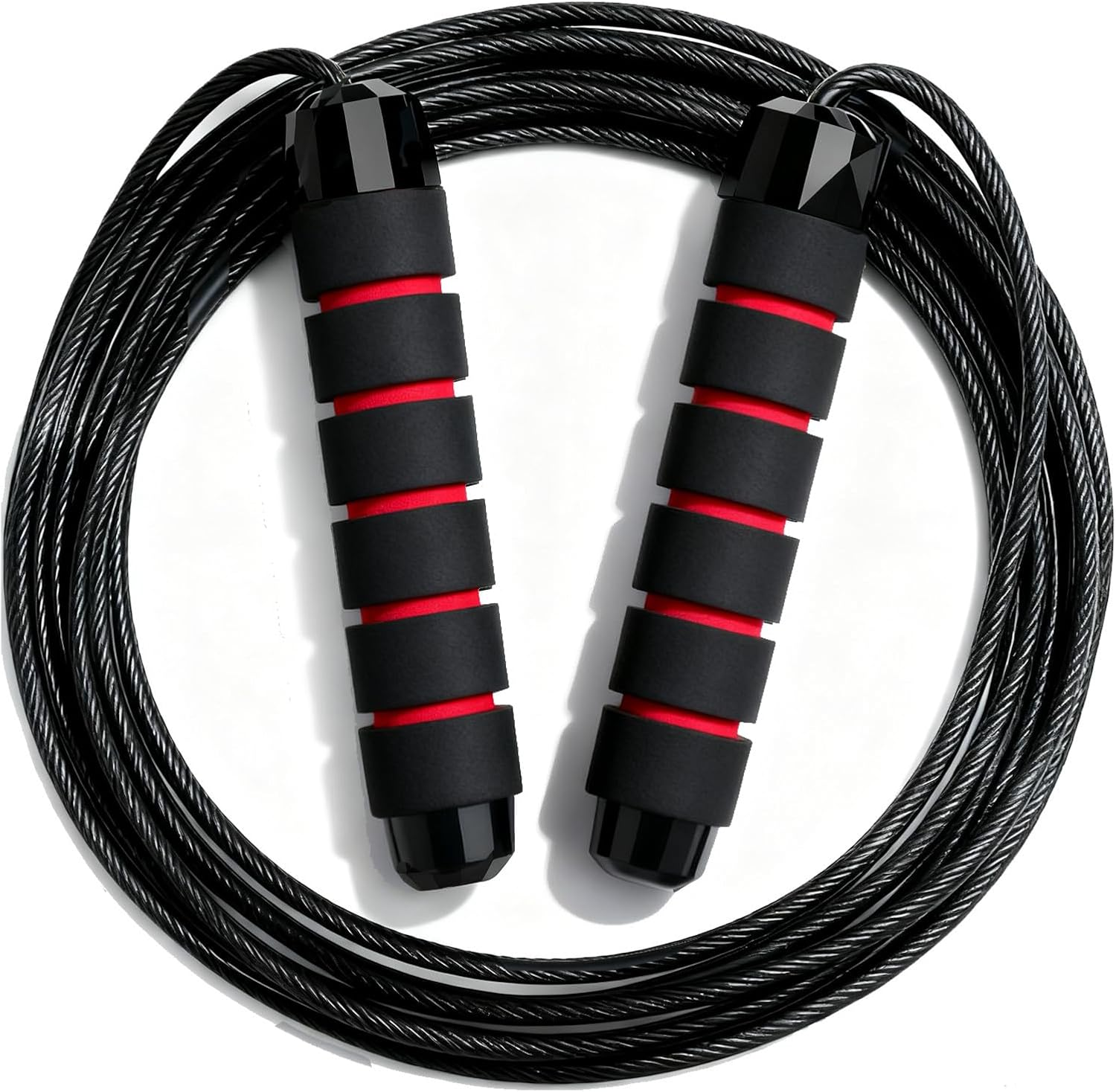 Jump Rope, Fitness Tangle-Free Jumping Rope Cable with Ball Bearings, Adjustable 2.8M Jump Ropes with Foam Handles, Exercise Workout Equipment for Men and Women, Home Gym