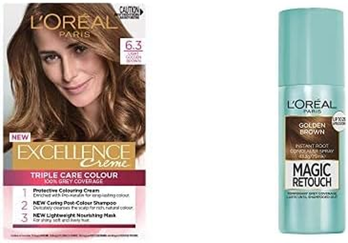 L'Oreal Paris Excellence Hair Colour & Magic Retouch Root Concealer Duo