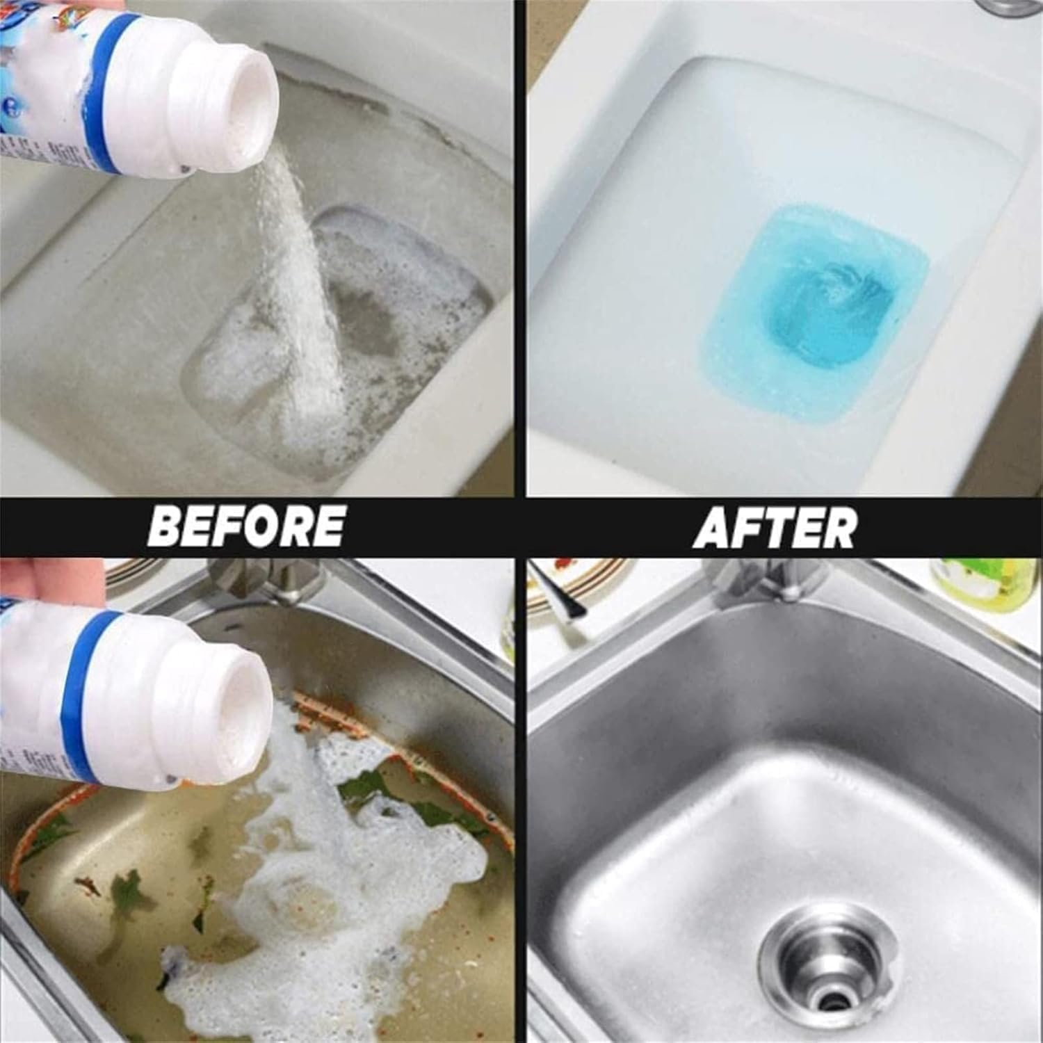 Acssart Drain Cleaner, Wild Tornado Sink and Drain Cleaner Powder, Wild Sink and Drain Cleaner, Pipeline Dredging Agent for Kitchen Bathroom, Powerful Fast Foaming Sink Drain Cleaner (1 Pcs) - 2 Pcs image number 7