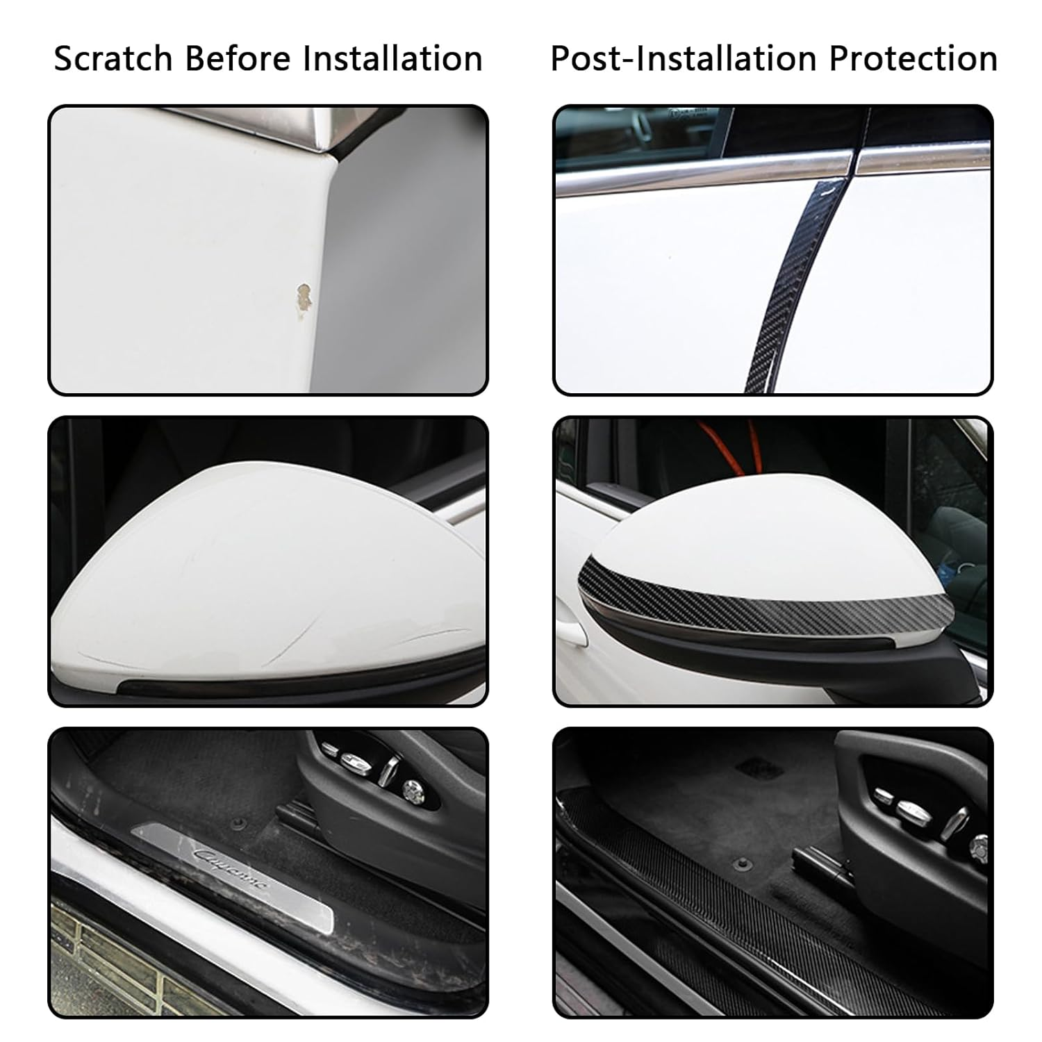 Nayubo 3Pcs Car Wrap Roll 3D Vinyl Wrap Tape Universal Car Door Sill Protector Protective Anti-Scratch Sticker Car Door Edge Guard for Car Motorcycles Trucks DIY (3CM X 5M, Black) image number 6