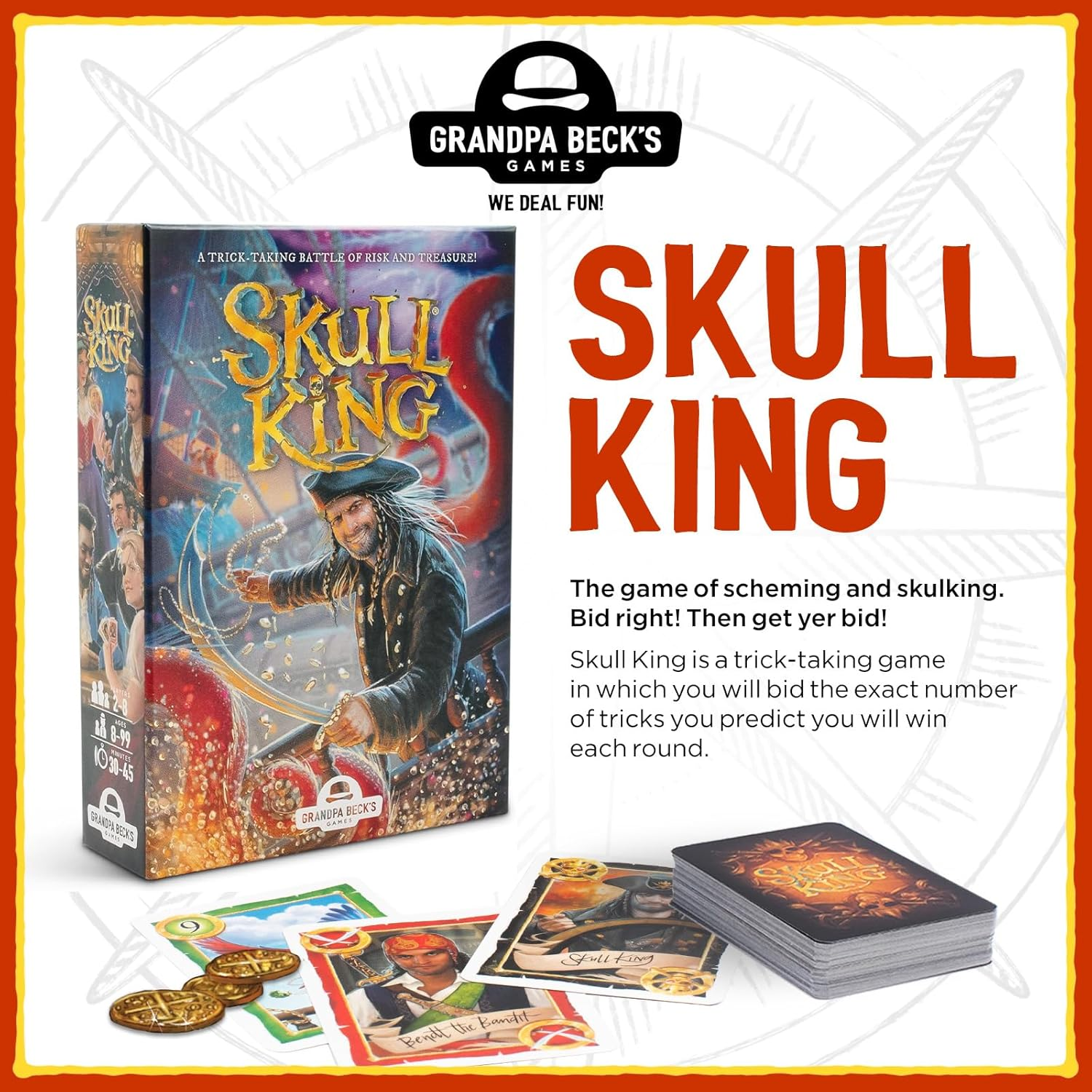 Grandpa Beck'S Games Skull King - the Ultimate Pirate Trick Taking Game | from the Creators of Cover Your Assets | 2-8 Players, Ages 8+ image number 6