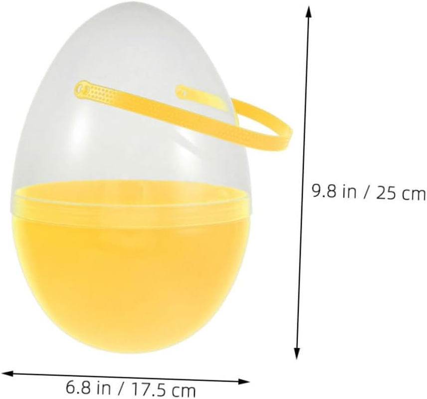 PLAFOPE 2 PC Jumbo Easter Egg Giant Plastic Eggs with Handles Large Containers Plastic Egg Shaped Buckets Baskets for Easter Hunt Party Favor Decoration Yellow - Sky-Blue image number 6