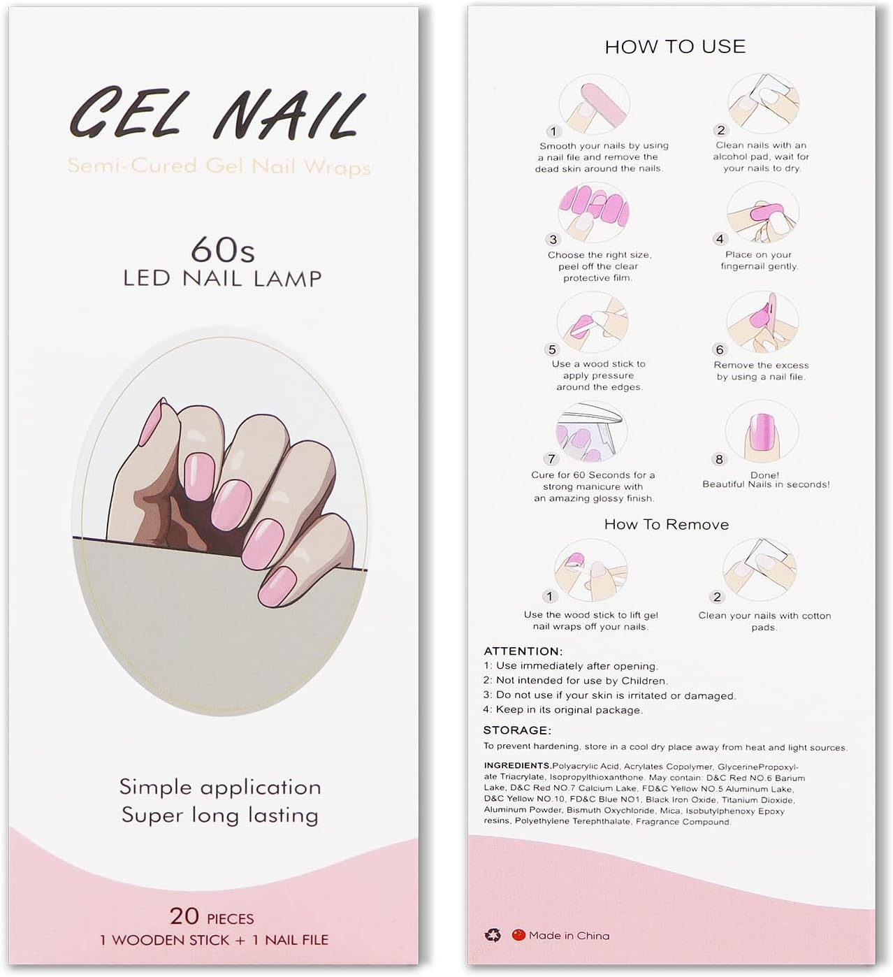 JMEOWIO Nail Foil UV Hardening Cream Pink UV Gel Nail Strips Nail Stickers Nail Stickers Nail Art Decoration Nail Design Accessories