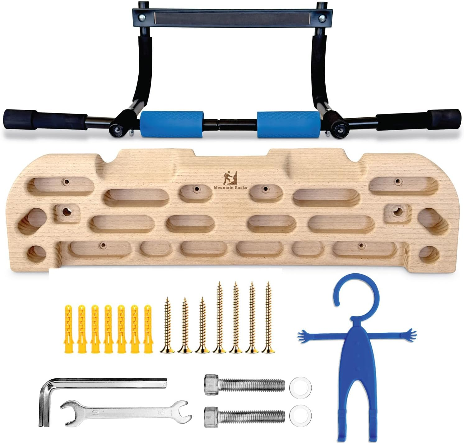 Mountain Rocks Wooden Hangboard Climbing Wildwood 2004 for Rock Climbing | No Nail Hangboard| Hangboard Door Frame Climbing and Bouldering Training | Fingerboard for Finger Strength and Grip Strength image number 3