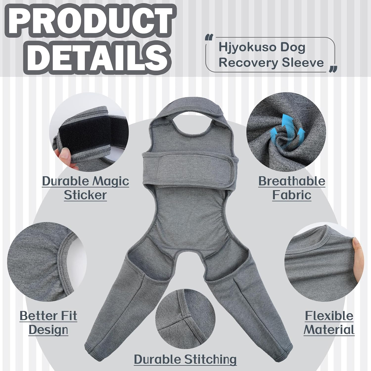 Hjyokuso Recovery Suit for Dogs, Dog Surgery Suit, Dog Leg Surgery Recovery Suit, Lick Sleeve for Dogs Rear Leg, Dog Elbow Protector, Dog Sleeve to Prevent Licking Bite, Avoids Wound Infection - M