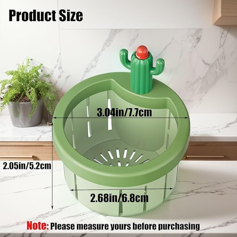Cactus Kitchen Sink Drain Strainer,2Pcs Cactus Sink Draining Basket Filter Net Lifting Baskets,Multi-Functional Home Use Cactus Sink Draining Basket Filter Net Lifting Basket,Cactus Sink Filter Basket image number 1