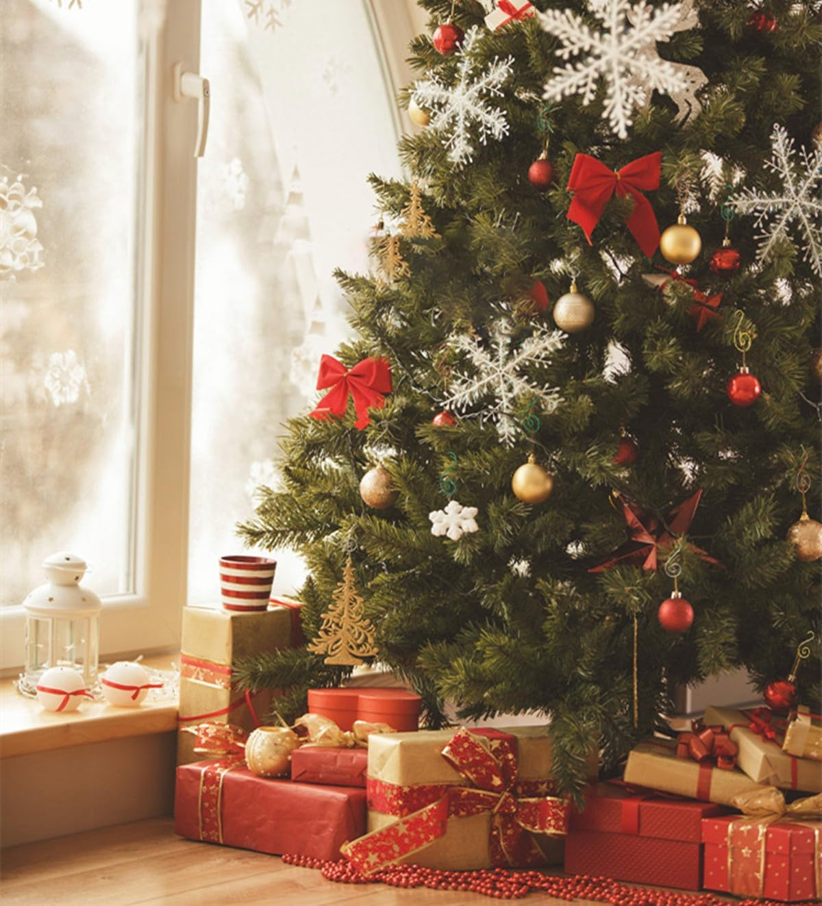 Supoice Christmas Ornament Hangers Hooks 120 Pcs Stainless Steel Green & Gold & Red Christmas Ornament Hooks Perfect for Christmas Tree Decorations image number 2