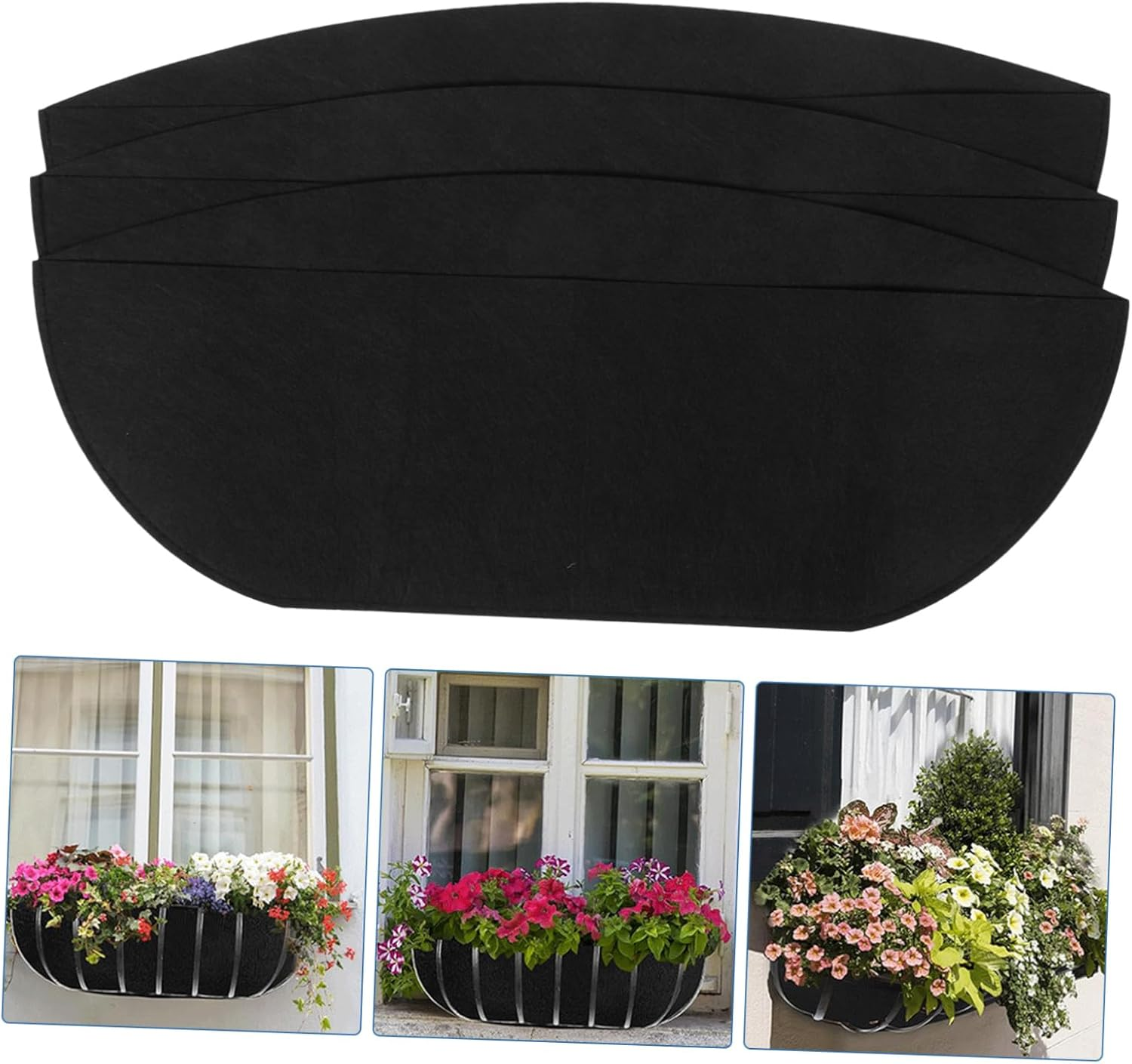 3Pcs Nonwoven Plant Nursery Pots Liner for Balcony Hanging Flower Baskets and Space-Saving Felt Garden Troughs for Convenient Gardening Spaces image number 2