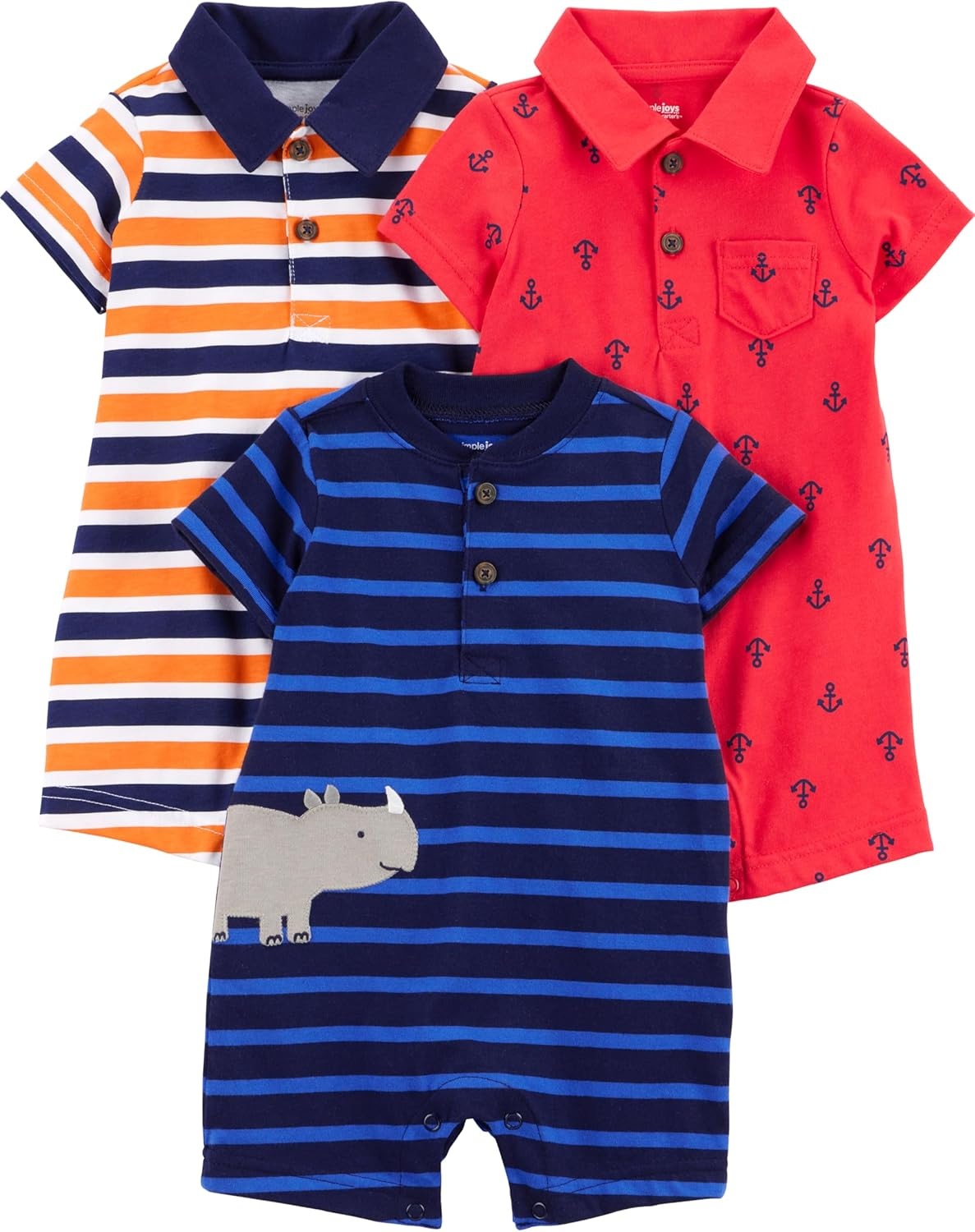 Simple Joys by Carter'S Baby-Boys 3-Pack Rompers