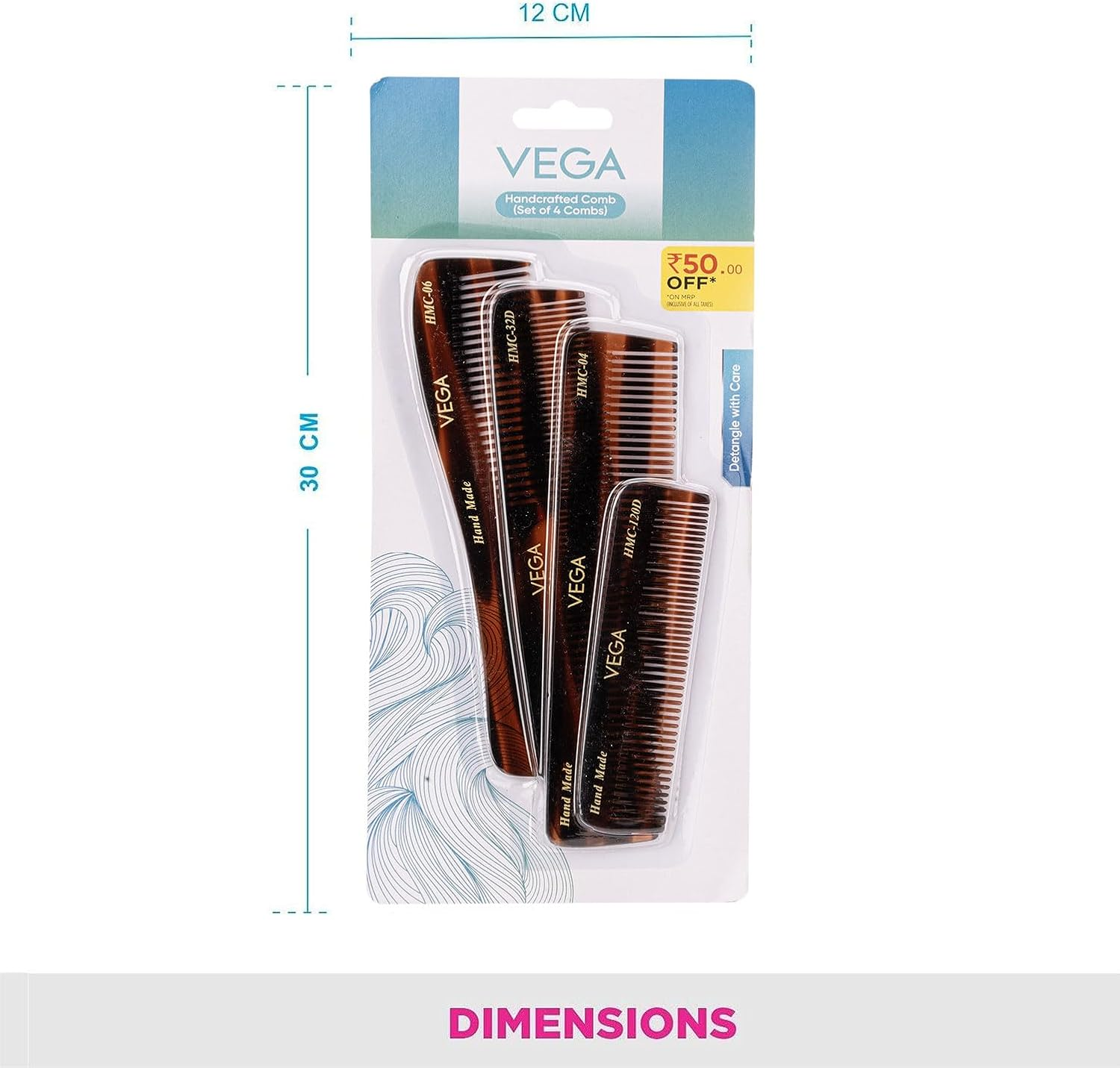 Vega Set of 4 Hand Made Comb image number 6