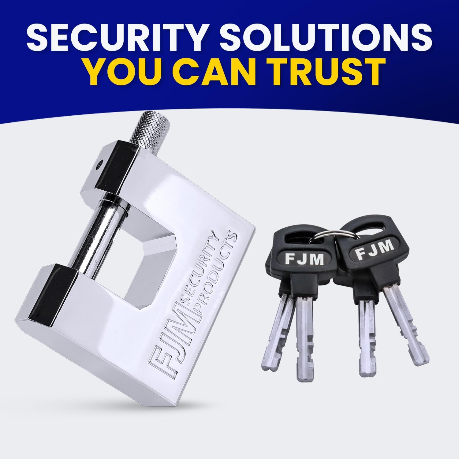 FJM Security Products FJM SPSA60-KD SPSA60-CR Triple Chrome Plated D-Shaped Security Padlock, 2-3/8 image number 3