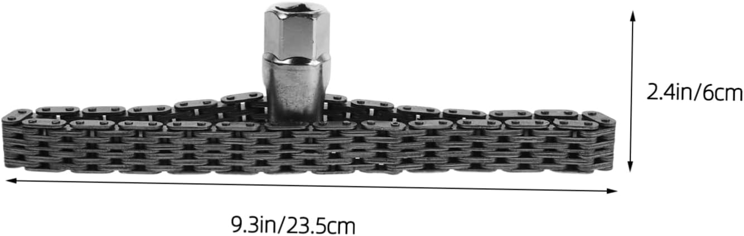 EXAOMBLE Oil Filter Wrench Double Chain Sleeve Heavy Duty 52-Link Chain Strap Wrench Automotive Oil Filter Removal Tool for Mechanics and Plumbing Equipment image number 2