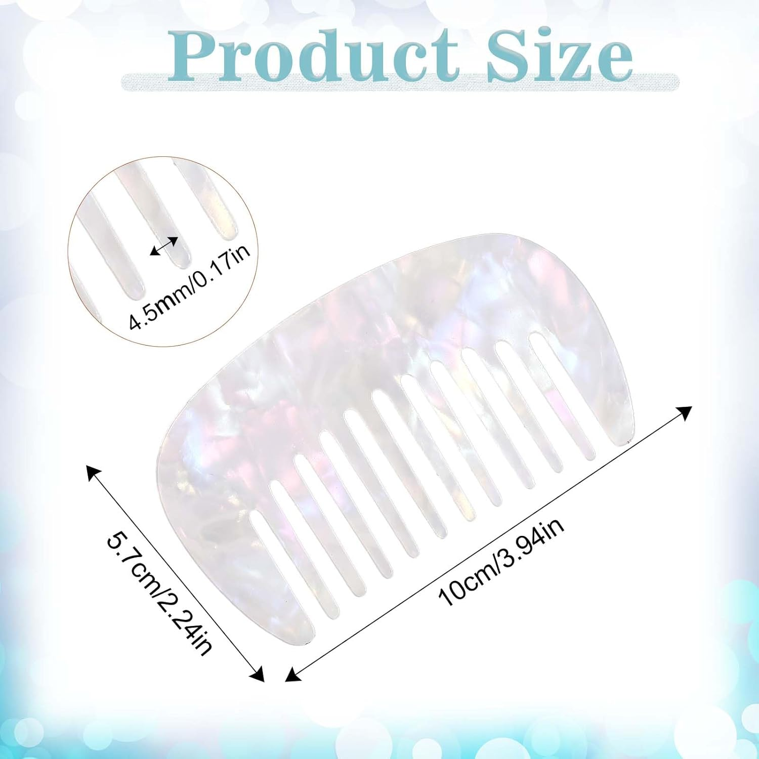 Pocket Mini Wide Tooth Comb for Wet Hair - Anti-Static Portable Travel Comb for Curls, Detangling Small Hair Combs for Women, White for Purse and Hair Care image number 5