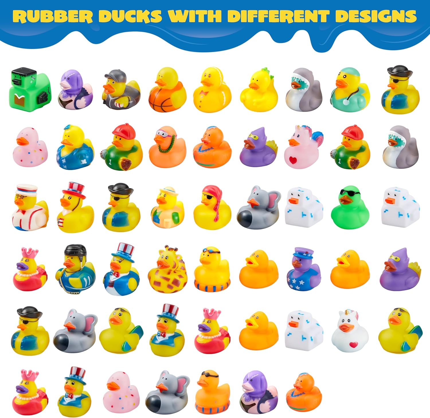 JOYIN 30 Pcs Rubber Ducks, Random Assortment Ducks Bulk with Mesh Carry Bag, Mini Rubber Duckies for Toddler Baby Bath Toys, Kids Bath Pool Toys Birthday Gifts Party Favors image number 1