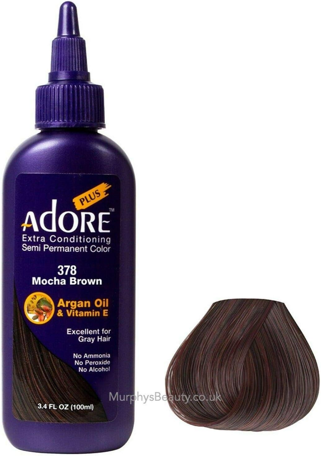 Adore plus Semi Permanent Hair Color, AD378, Mocha Brown, 100 Millilitre