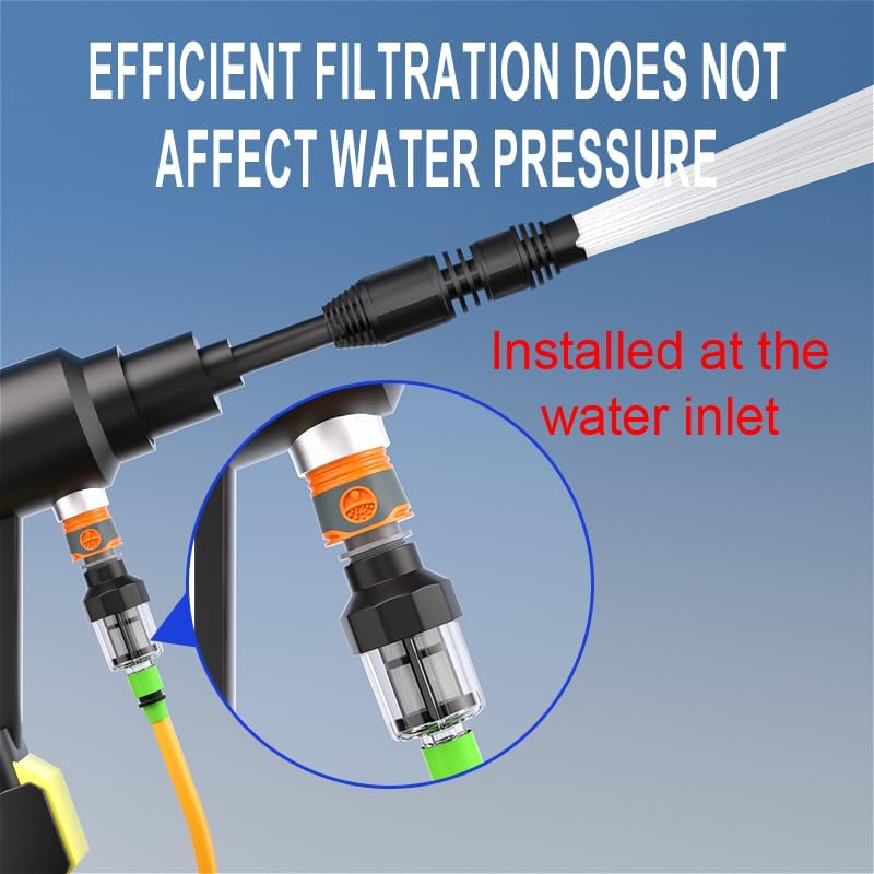 GIEX Garden Hose Filter 3/4" Inline with Quick Connect Adapter & Hose End Connector, Protects Irrigation Systems, RV, Pool & Pressure Washer image number 4