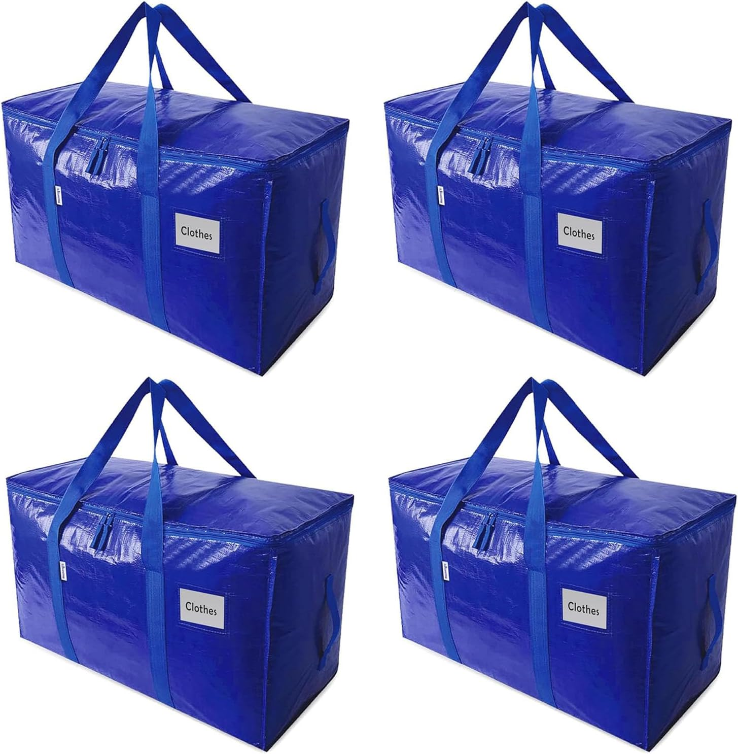 4 Pack Heavy Duty Moving Bags with Zippers and Strong Handles - Packing Bags for Moving, Storage, Travel, Camping, Space-Saving Alternative to Moving Boxes, College Essentials, Moving Supplies