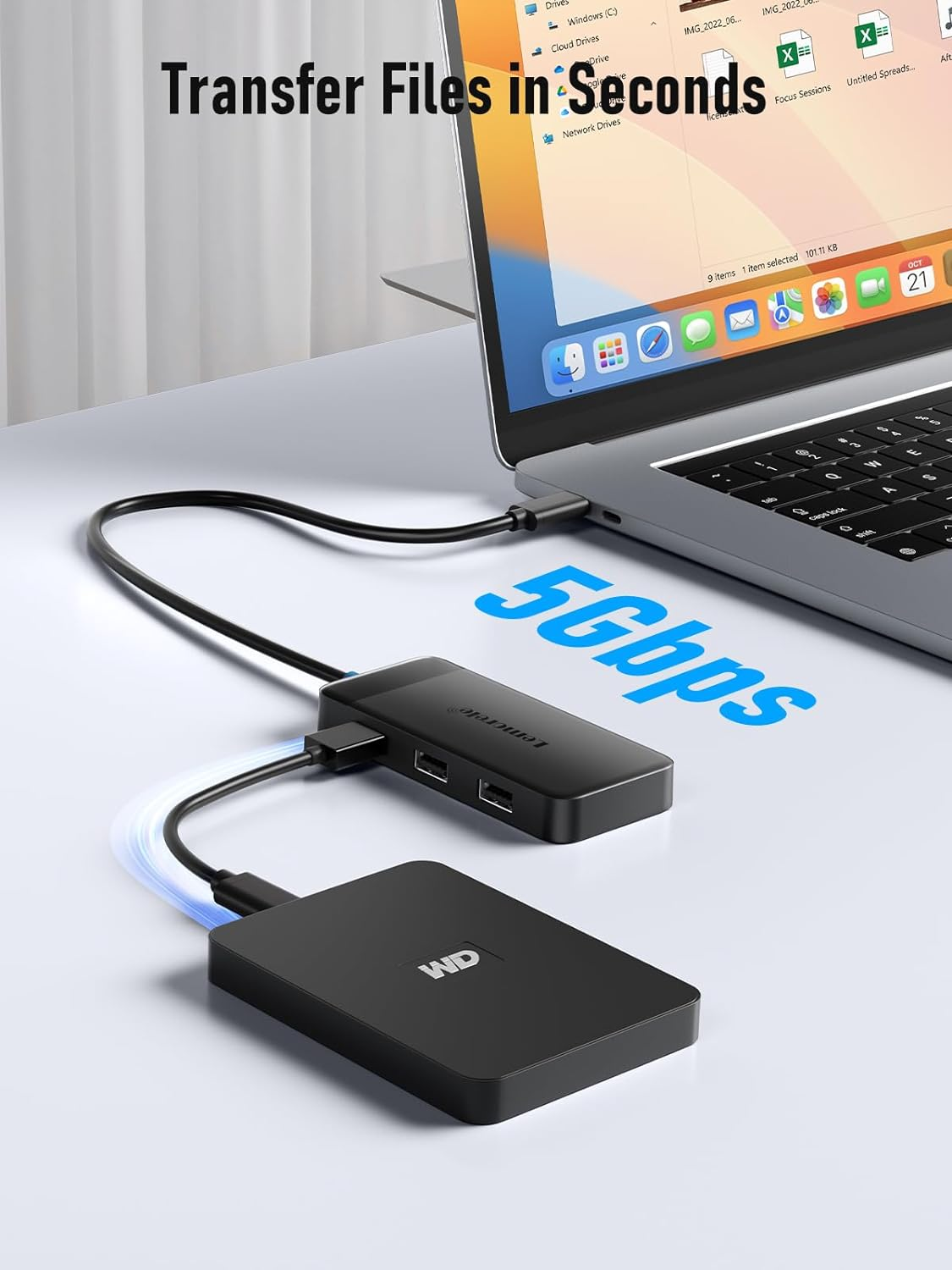 Lemorele 6 in 1 Docking Station Dual Monitor - USB C Hub W/ 4K HDMI*2, 5Gbps USB 3.0 * 3, USB C PD 100W Fast Charging - Plug and Play for Laptop Dell Lenovo HP Macbook Surface image number 4