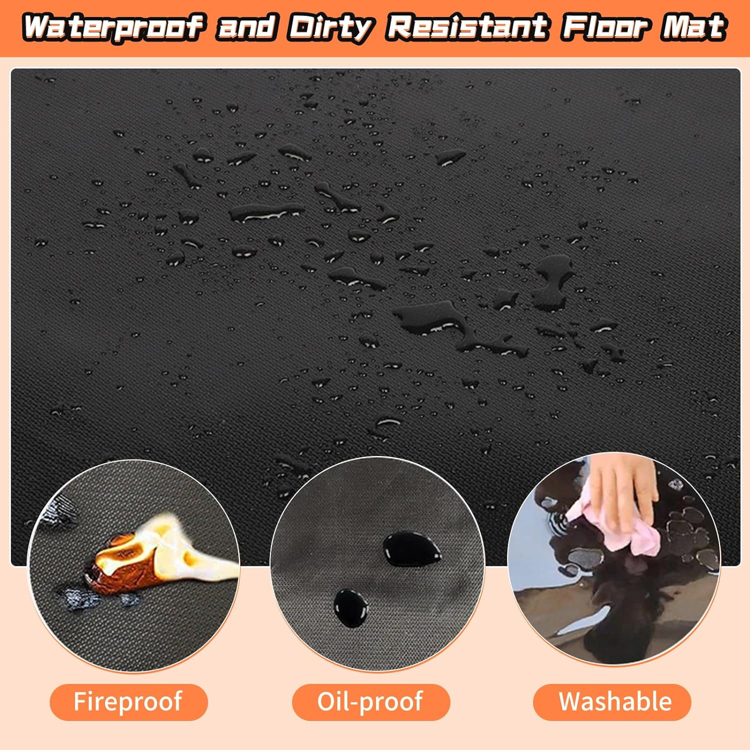 Fireproof Hearth Mat - D Shape, 36" X 24", Fire Resistant for Fireplaces & Woodstoves image number 6