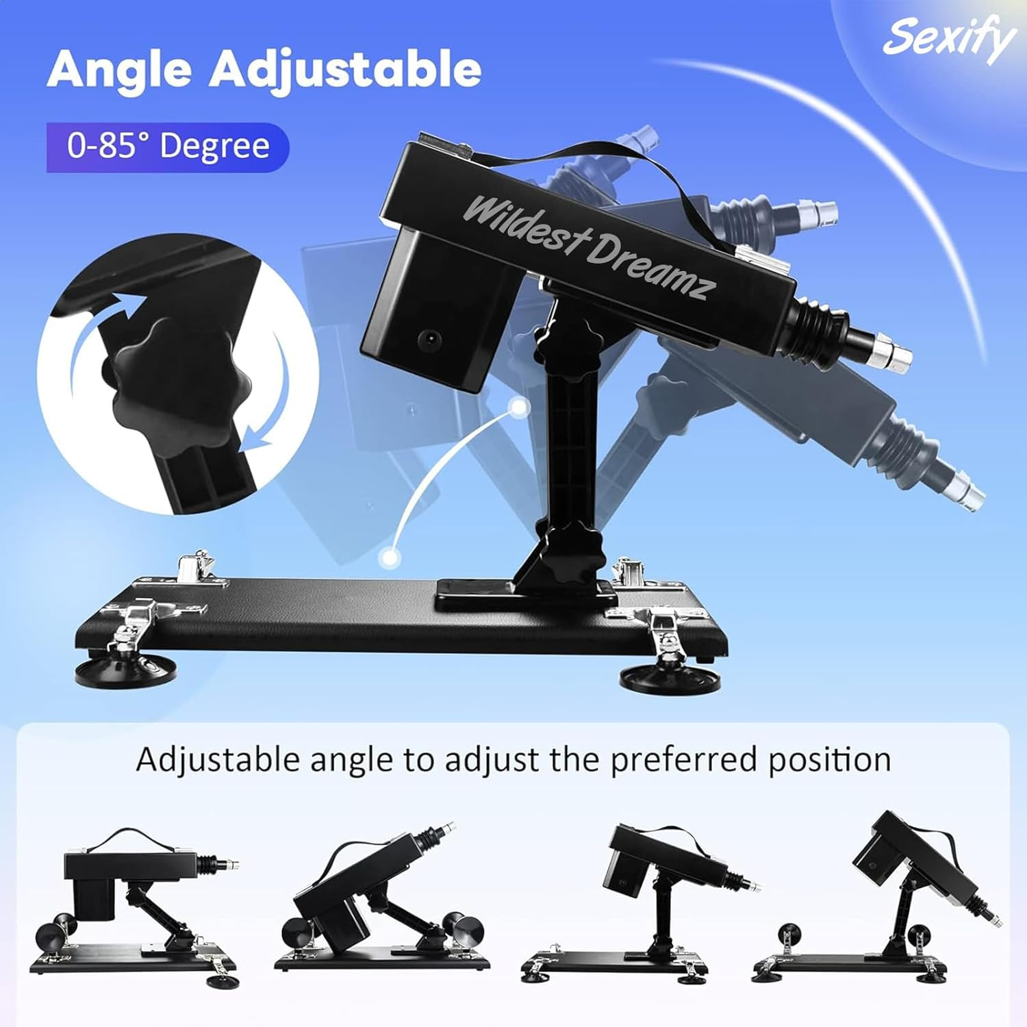 Wildest Dreamz Sex Machine Thrusting Automatic Dildo Machine, Sex Machines Thrusting Sex Machine for Men Women with 7 Attachments 3 XLR Connector, Love Machine with Suction Cup Adult Sex Toy image number 4