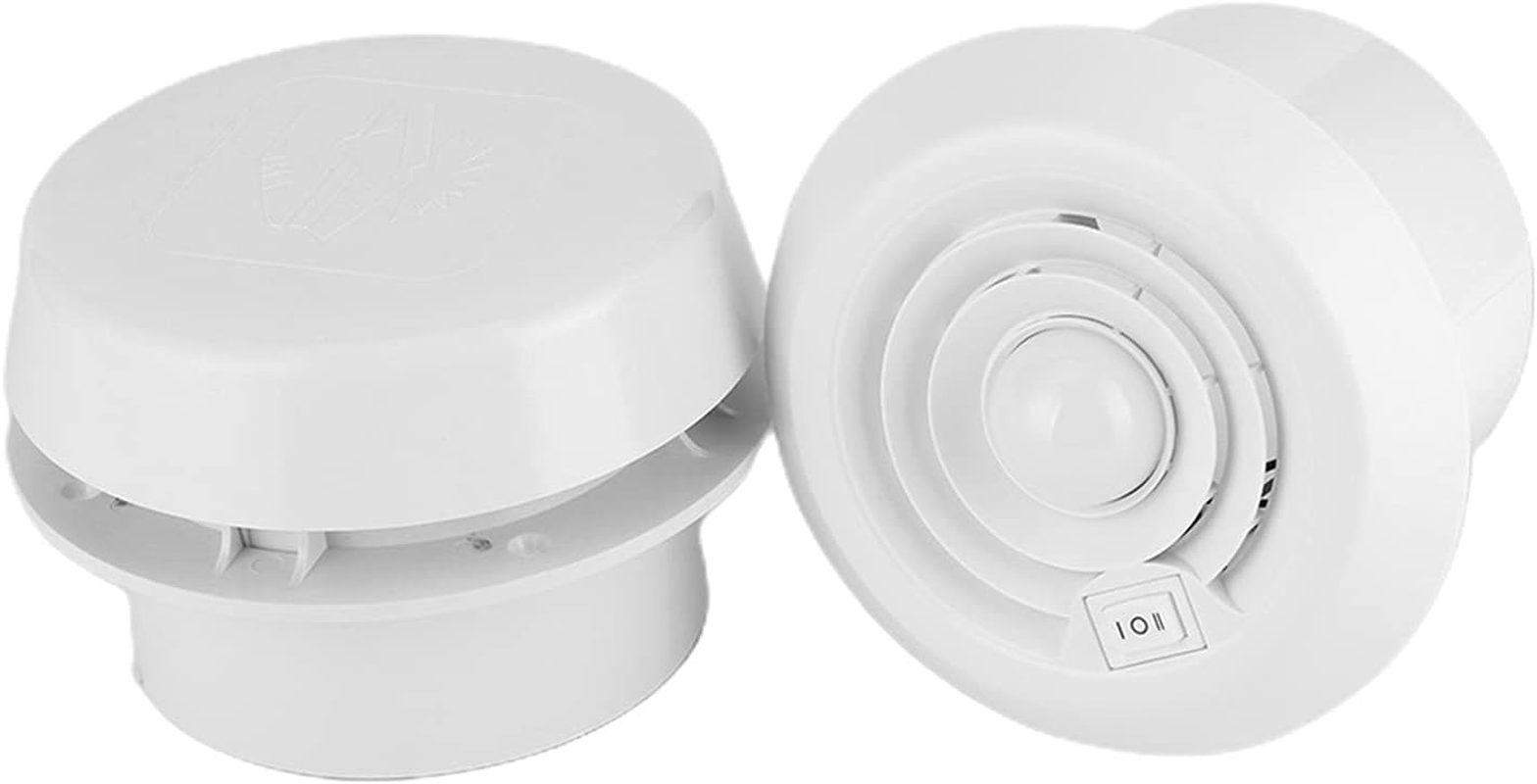 Qiilu Van Roof Exhaust Fan, 12V Powered round Vent Roof Vent Ventilation Mushroom Head Shape round Exhaust Outlet Vent with LED Light for Homes Trailer Travel image number 5