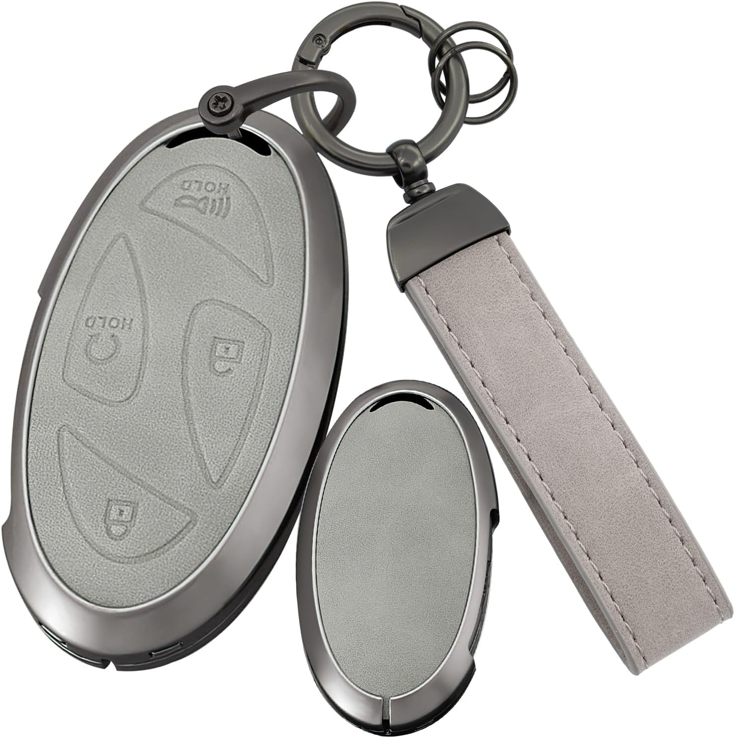 Ontto Leather Key Cover Fit for Hyundai 5/7 Buttons Key Fob Solid Car Key Case for Ioniq 6 Grandeur GN7 KONA Elantra Azera Sonata Hybrid Santa Fe Tucson Hybrid 2023 2024 2025,Black