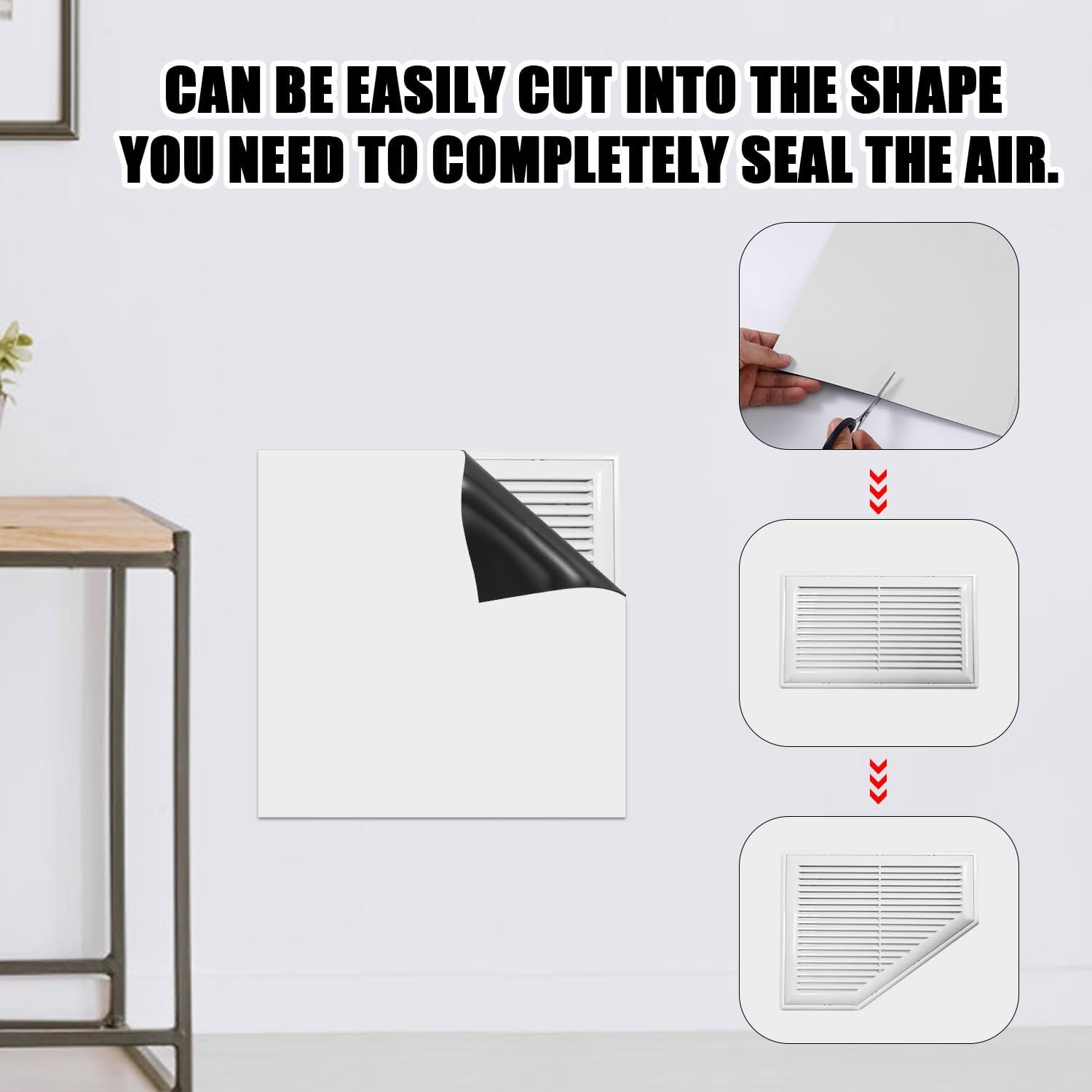 4Pcs Square Magnetic Vent Covers, 8X8 Inch High Strength Magnetic Vent Covers for Ceiling Air Vent Covers for Home Floor Ceiling Wall AC HVAC image number 1