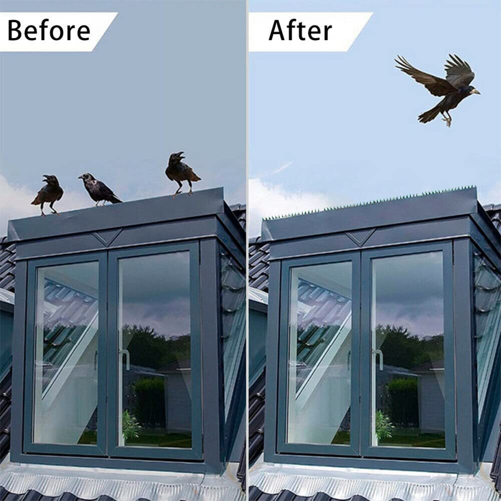 HOTOOLME Bird Spike 14 Pack for Bird, Cat, Squirrel, Mouse, Pest Control Fence Spike Bird, Spikes Fence Wall Deterrent 13X1.77X1.45 Inches, Grey