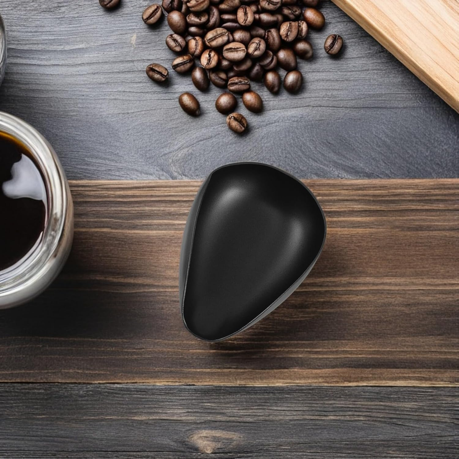 Jojofuny Stainless Steel Coffee Bean Weighing Dish Black 40G Capacity Espresso Measuring Cup Portable Coffee Powder Tray for Home Kitchen and Travel image number 1