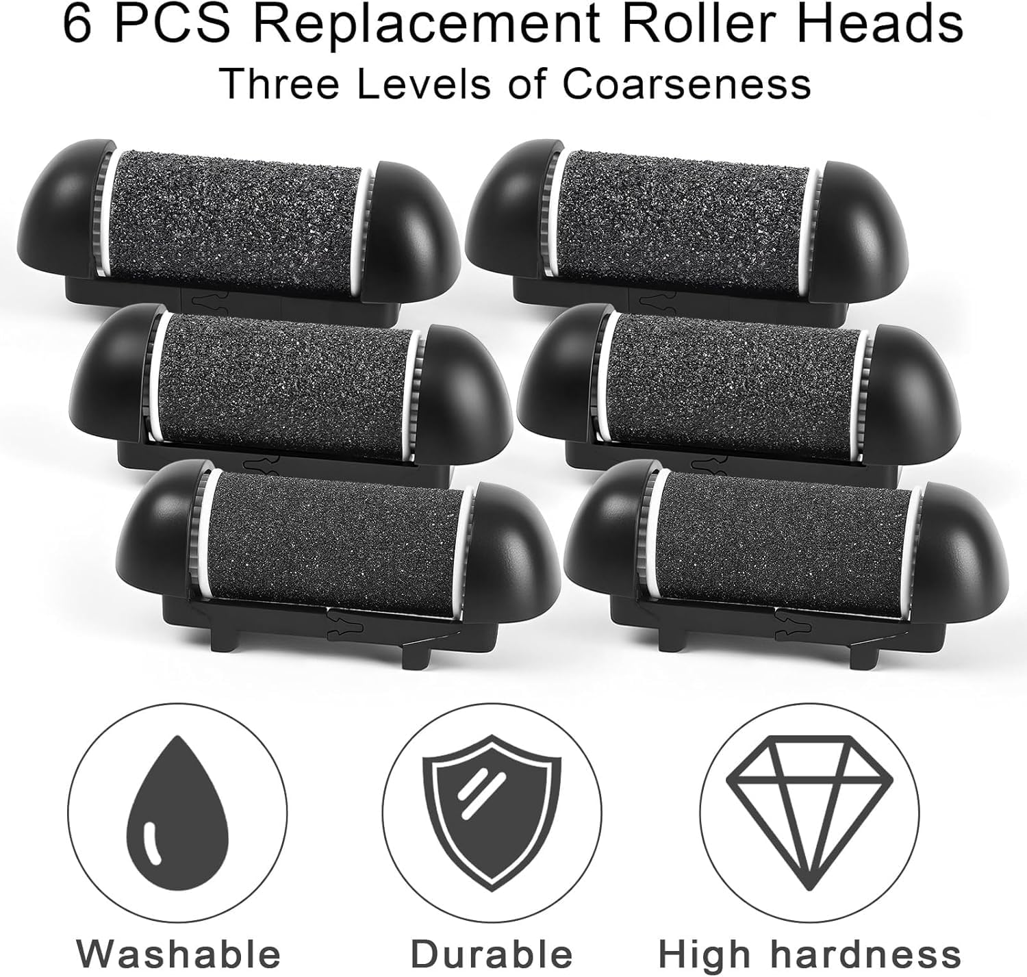 Ronluuu Electric Callus Remover for Feet, Rechargeable Portable Electronic Foot File Pedicure Kits, Professional Waterproof Pedi Feet Care Tools Wet&Dry Foot Scrubber File Perfect for Hard Cracked Dry Dead Skin (6) image number 5