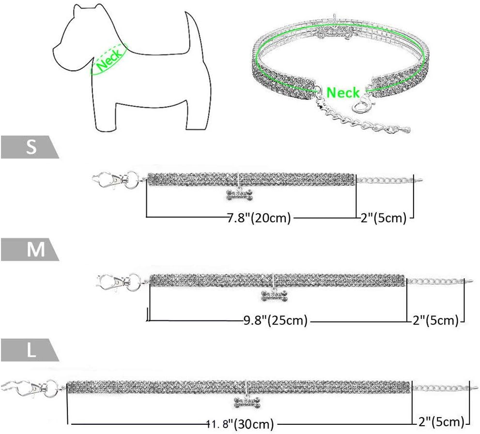 Rayminsino Pet Collar with Diamonds, Adjustable Crystal Diamond, Elastic Heart Claw Pendant, Wedding Cat and Dog, Small Pet Necklace Jewellery image number 5