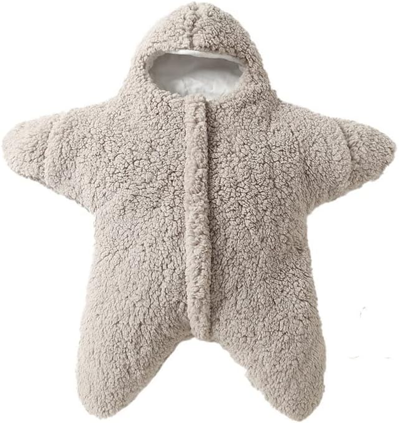 Owlike Baby Wearable Sleeping Stroller Blanket Infant Windproof Starfish Fleece Warm Snowsuit for Newborn Babies, Khaki, 2157594/120981AM09US, 76X78X39 Cm