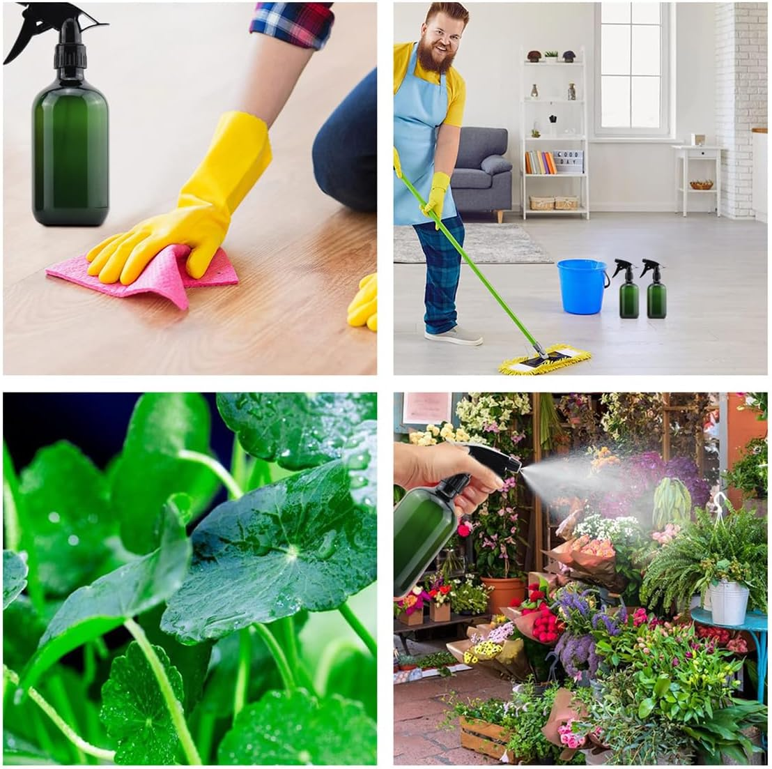 ILSSLI Plastic Spray Bottles 17OZ Empty Spray Bottle 2PCS Refillable Water Squirt Bottles Leakproof Water Spray Bottles for Cleaning Solution Alcohol Gardening Plants and Hairdressing image number 2