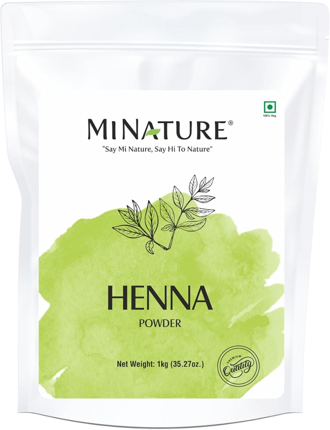 Mi Nature Pure Henna Mehndi Powder 1Kg (16Oz) |Naturally Plant Based Sourced Henna for Hair Coloring & Care |Herbal Hair Care | No Added Preservative