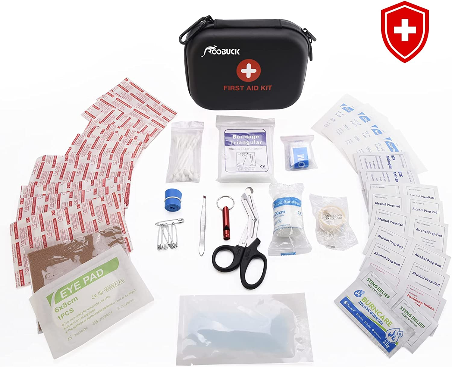 Roobuck First Aid Kit &ndash; Emergency Survival Medical Bag with Essential Supplies, Compact Safety Kit for Vehicle, Outdoor, Roadside & Home Use