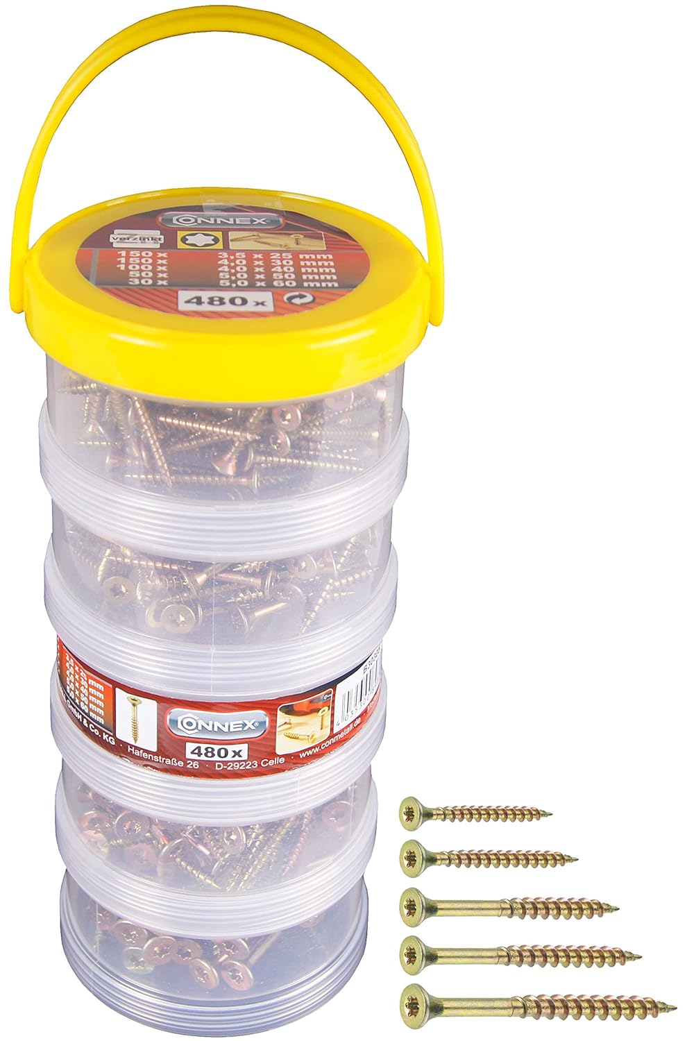 Connex B30305 Wood Srews Kit TX 480Pcs