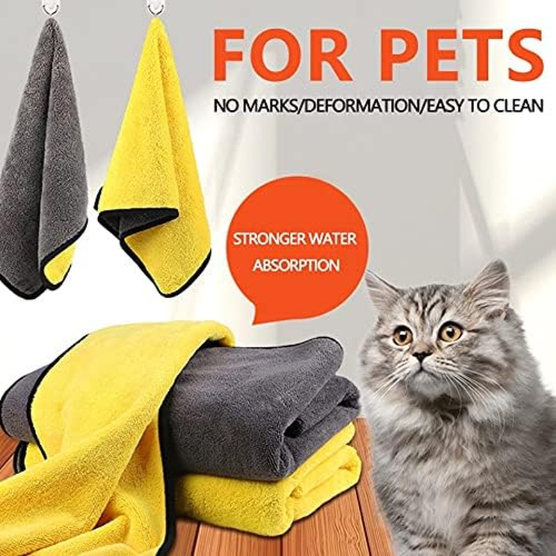 KUTKUT Microfiber Towel for Puppies Kittens Dog & Cats, Super Absorbent Quick-Drying Soft Lint Free Small Bath Towel for Pets (Pack of 1, 30 * 30Cm) image number 3