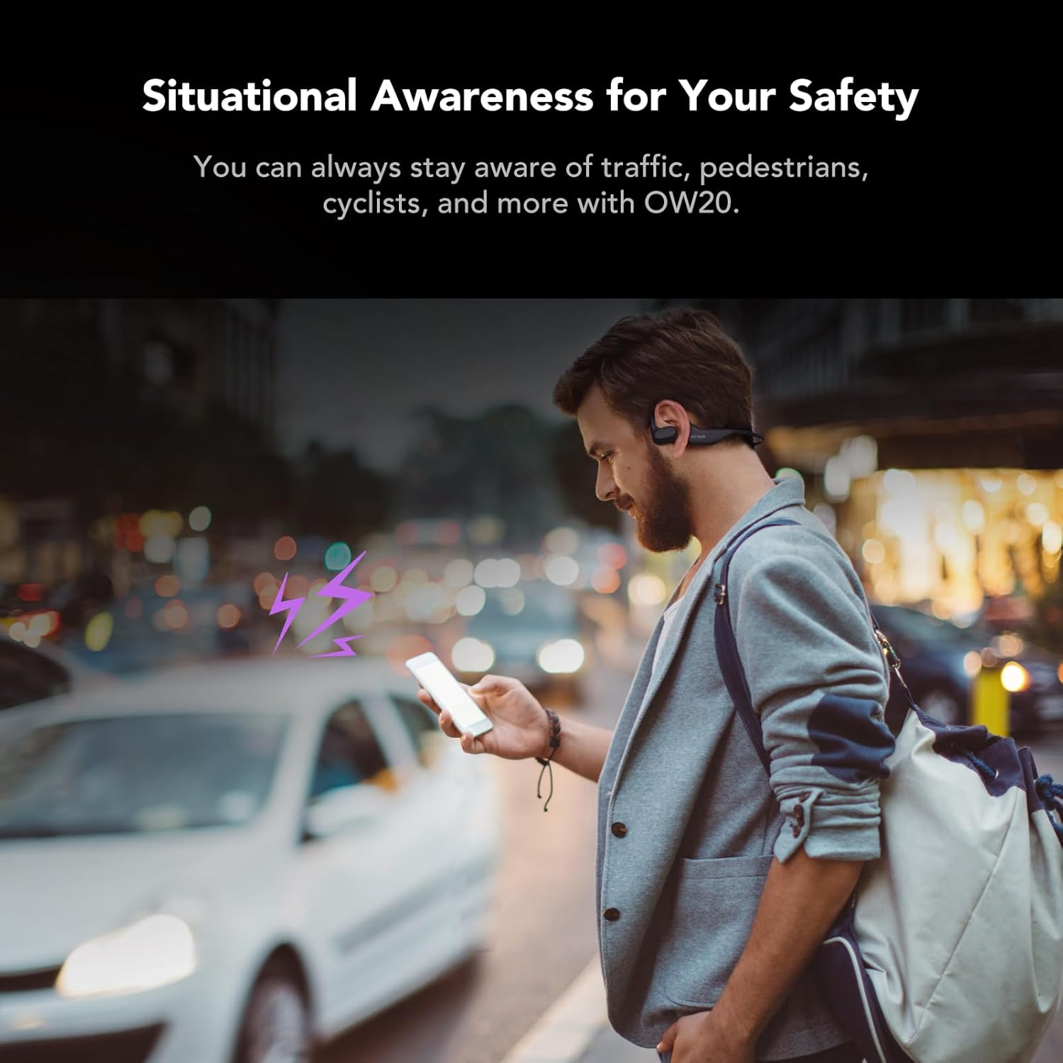 Nuroum OW20 Open Ear Headphones, Bluetooth 5.3 Sports Headphones Wireless, IPX6 Waterproof, Noise Cancelling, 10H Runtime, Wireless Headphones for Running, Jogging, Driving image number 5