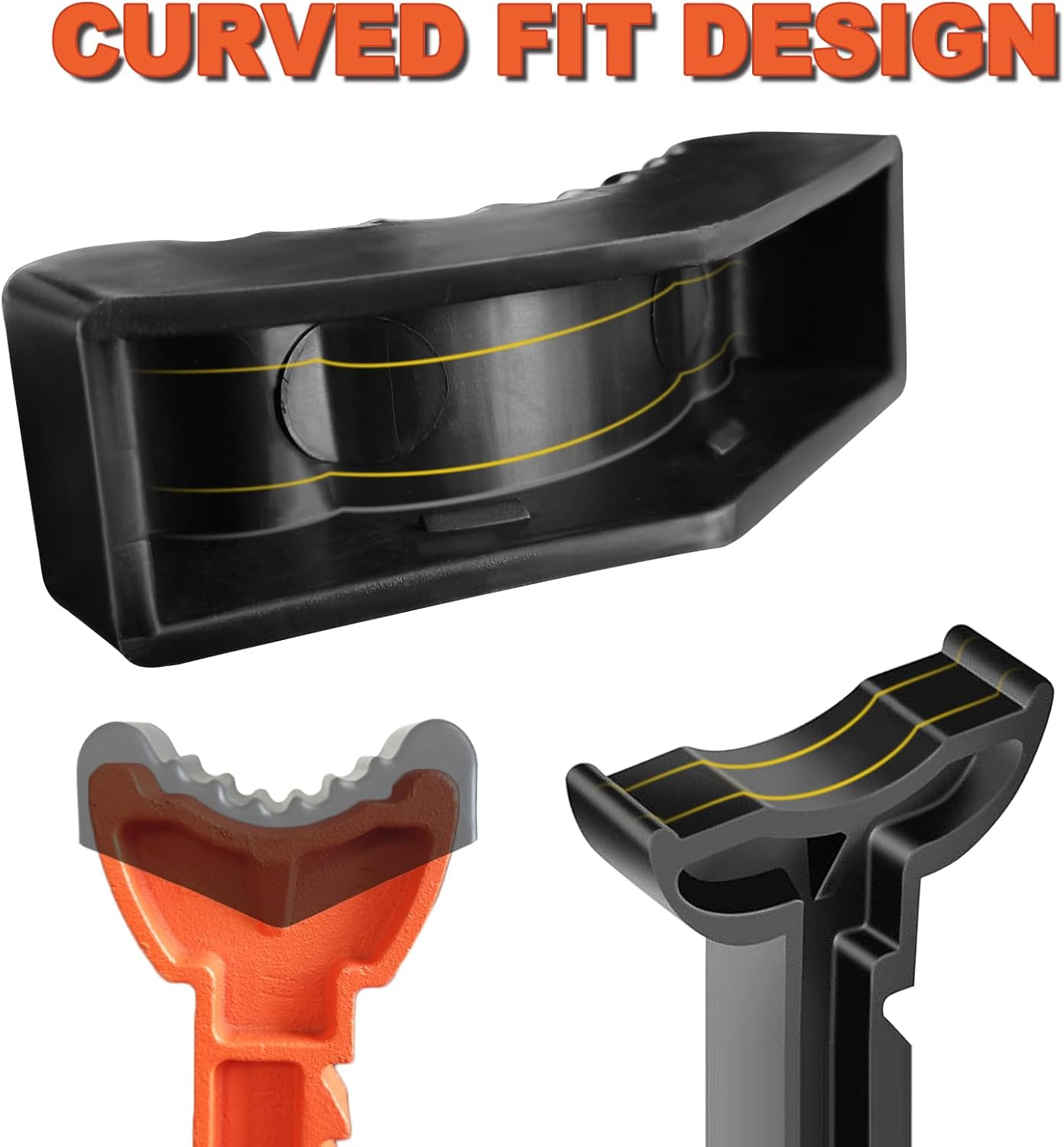 2PCS Jack Rubber Pads for Jack Stands, 6 Ton Frame Rail Pinch Welds Protector, V-Shape Heavy Duty Jack Pad Adapter, Anti-Slip Jack Pad for Lift Jack Stand Black