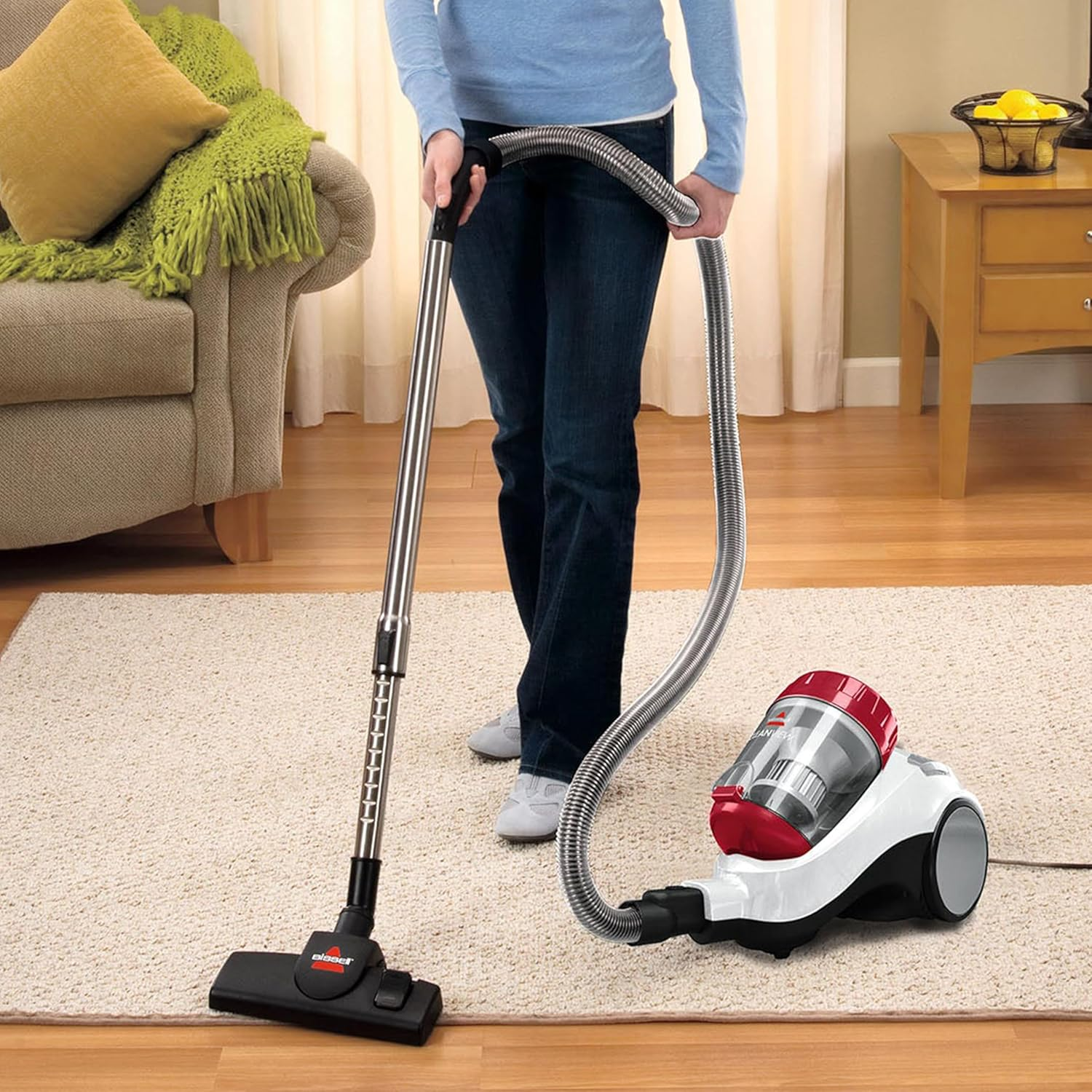 BISSELL Cleanview Bagless Canister Vacuum 1994F with Multi-Cyclonic Technology & Powerful Suction for Hard Floors & Carpets