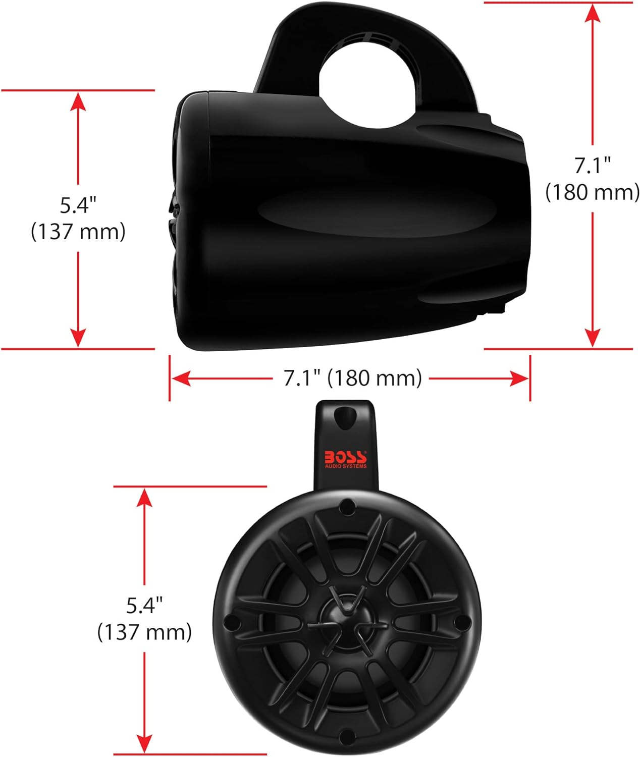 BOSS Audio Systems MRWT40 Marine Waketower Speaker System - 400 Watts of Power per Pair, 200 Watts Each, 4 Inch, Full Range, 2 Way, Marine Grade Weatherproof, Sold in Pairs