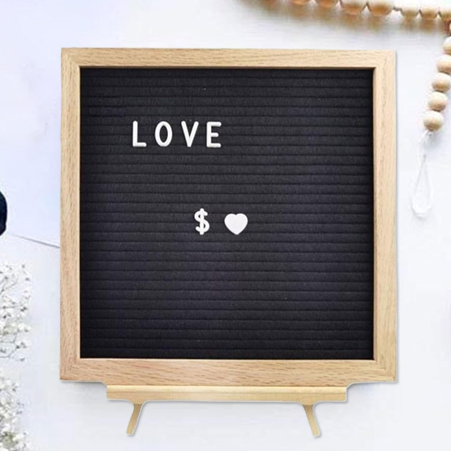 Letter Board | Wood Felt Announcement Letterboard,Changeable Rustic Message Board for School Classroom Baby Room Classroom Nursery Restaurant Barber Wedding image number 3