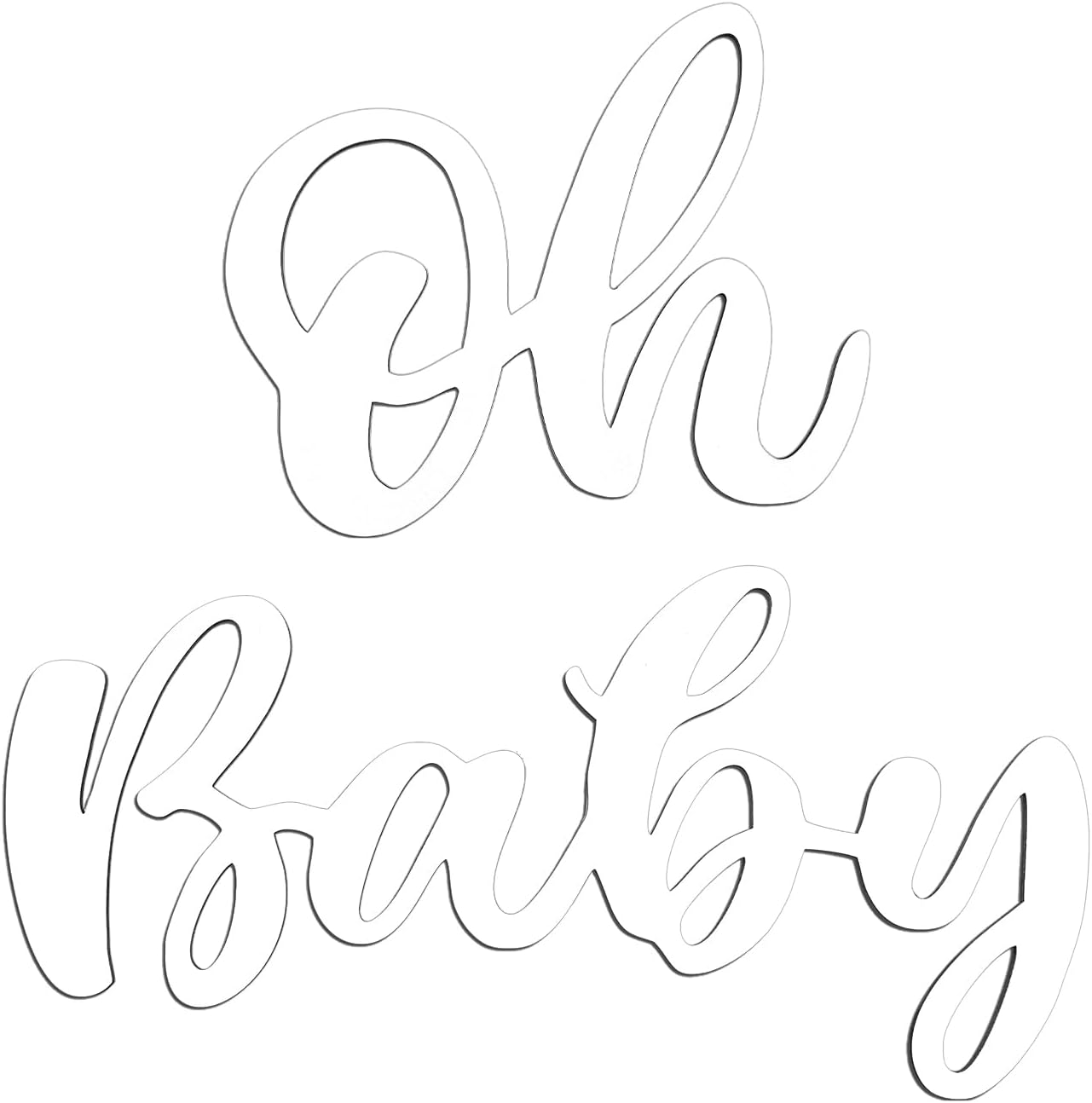 Oh Baby Wooden Sign for Backdrop, Wood Baby Shower Sign Cute Oh Baby Banner Decal Photo Props for Gender Reveal Party Baby Shower Decorations Boy Girls (White) image number 1