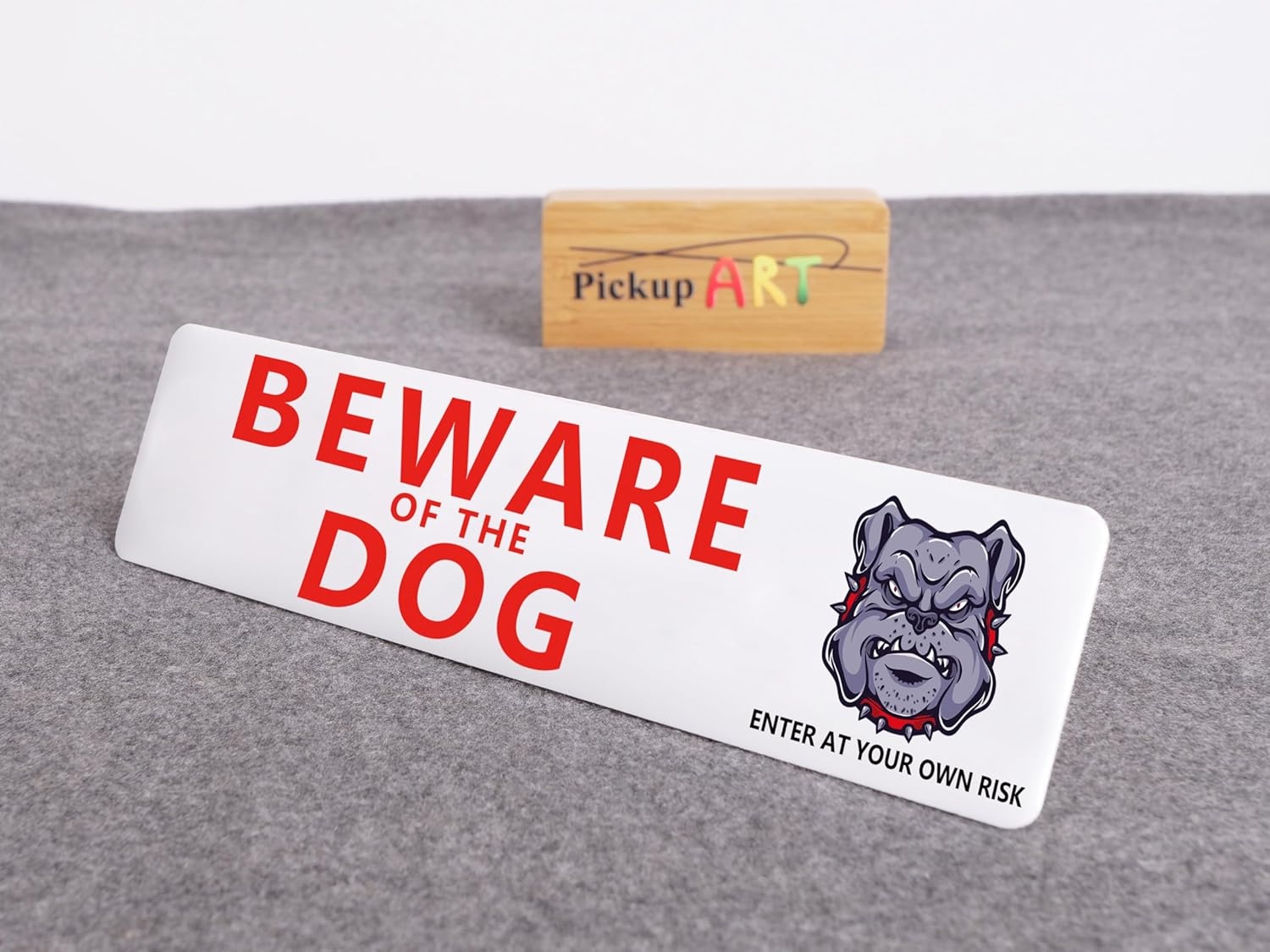 Bweare of the Dog Sign Self Adhesive Plaque Decal Home Sings (50X200Mm) image number 2