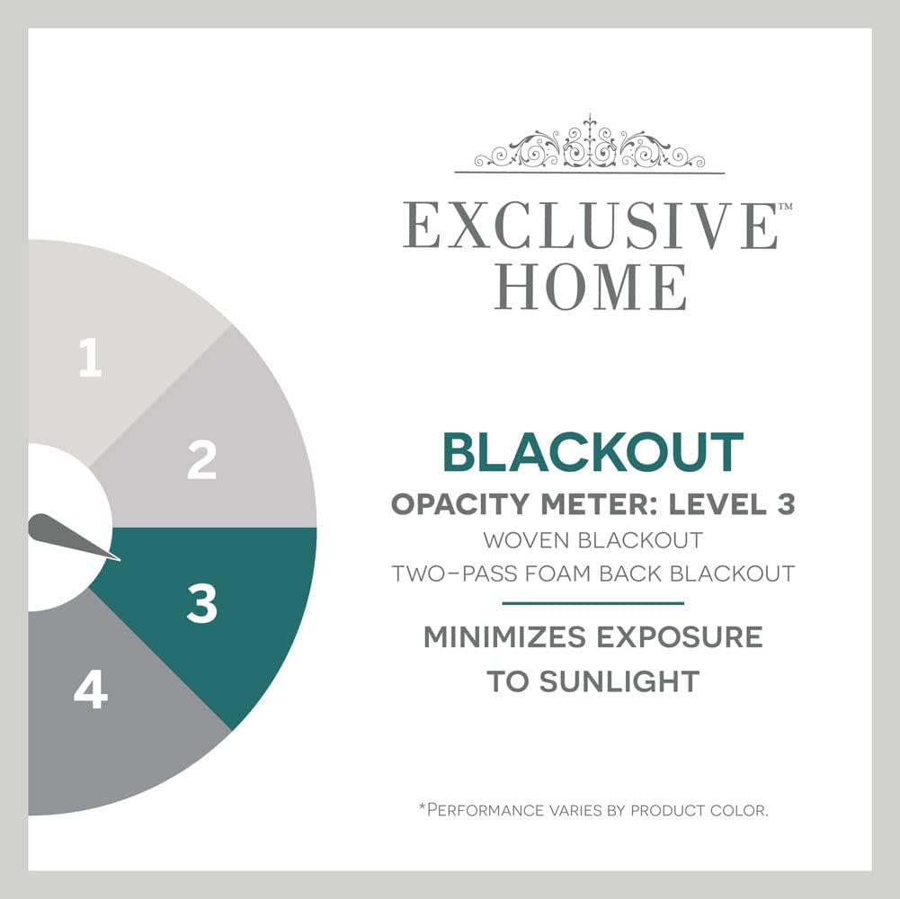 Exclusive Home Crescendo Lined Room Darkening Blackout Hidden Tab Curtain Panel Pair, 52"X84", Black, Set of 2 image number 5